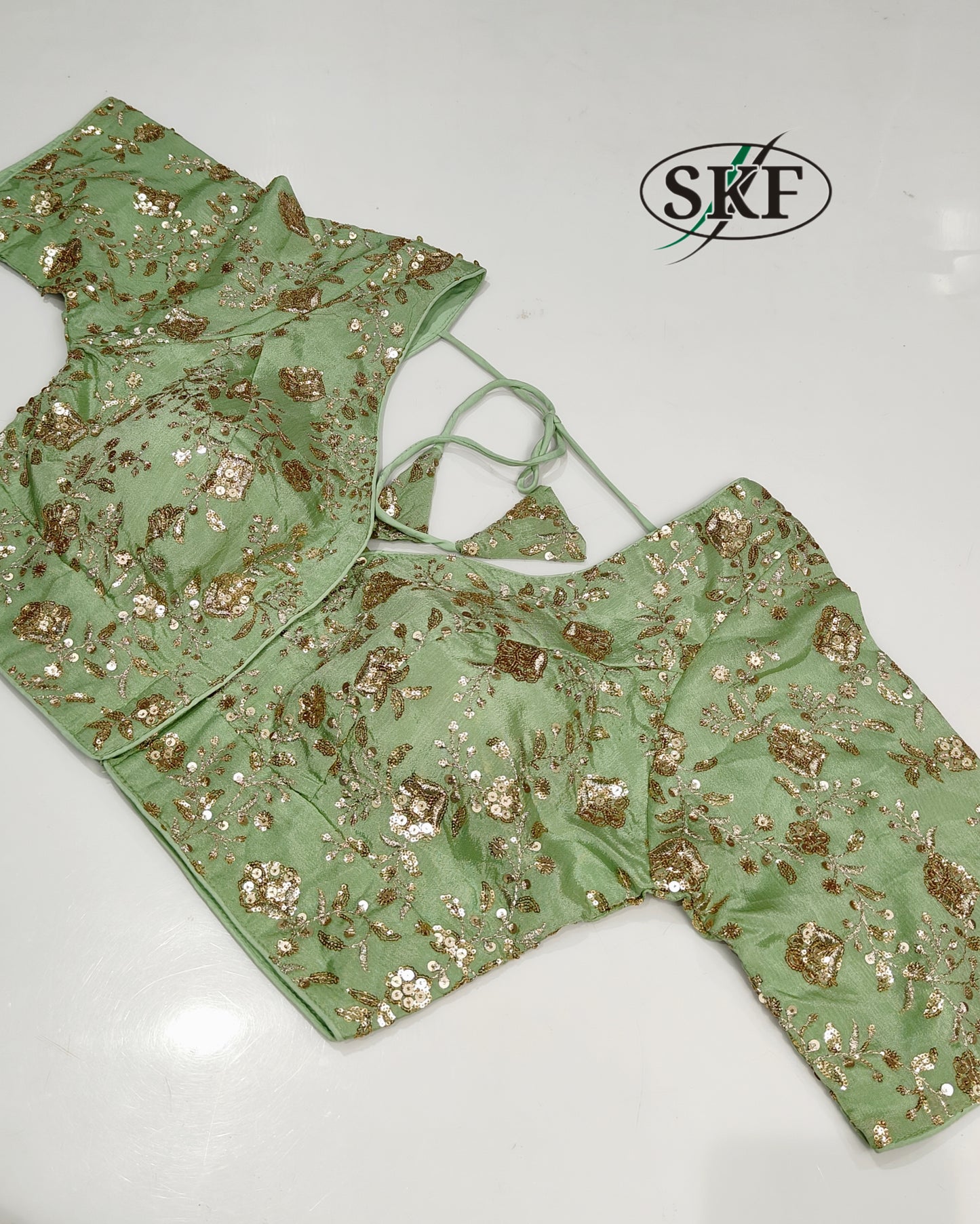 CHINON SEQUENCE ZARI EMBROIDERY WORK BLOUSE BY SKFBHOLUBHAI