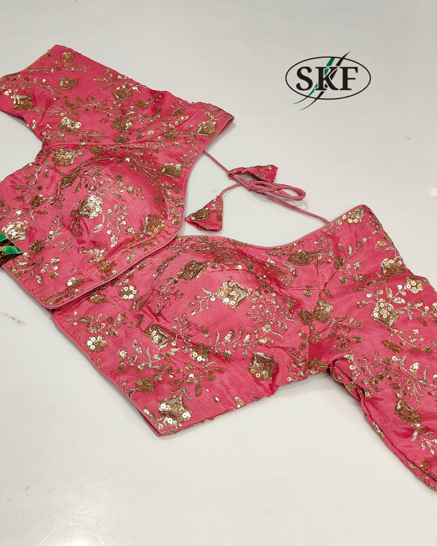 CHINON SEQUENCE ZARI EMBROIDERY WORK BLOUSE BY SKFBHOLUBHAI