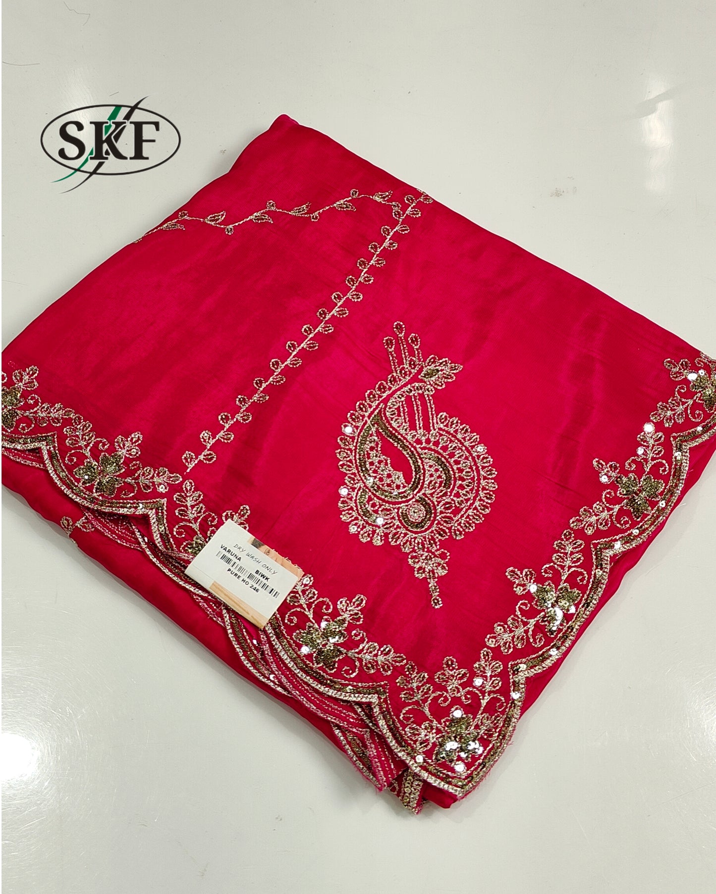 HO SILK ZARI SEQUENCE EMBROIDERY RICH PURPLE SAREE BY SKFBHOLUBHAI