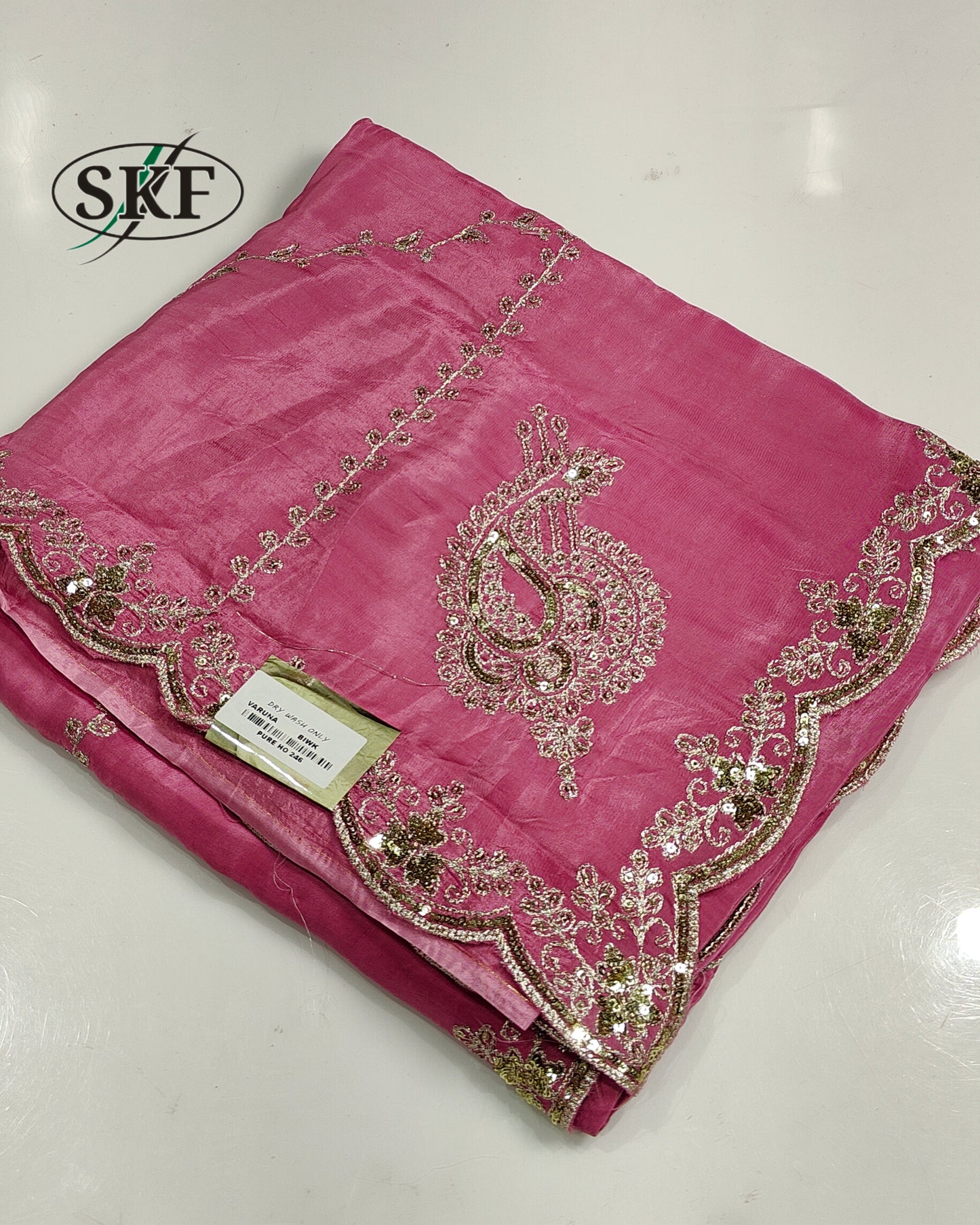 HO SILK ZARI SEQUENCE EMBROIDERY RICH PURPLE SAREE BY SKFBHOLUBHAI