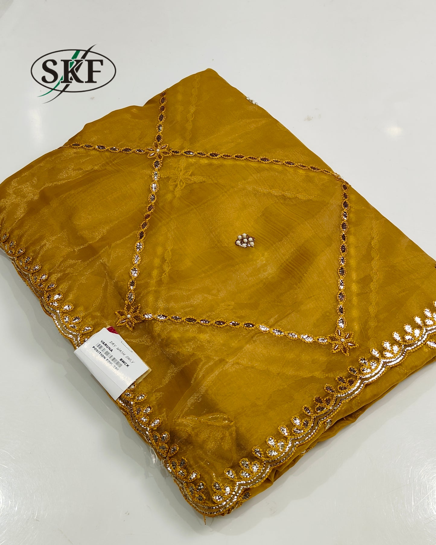 FOIL ORGANZA GOTTA HANDWORK JAAL PURPLE SAREE BY SKFBHOLUBHAI