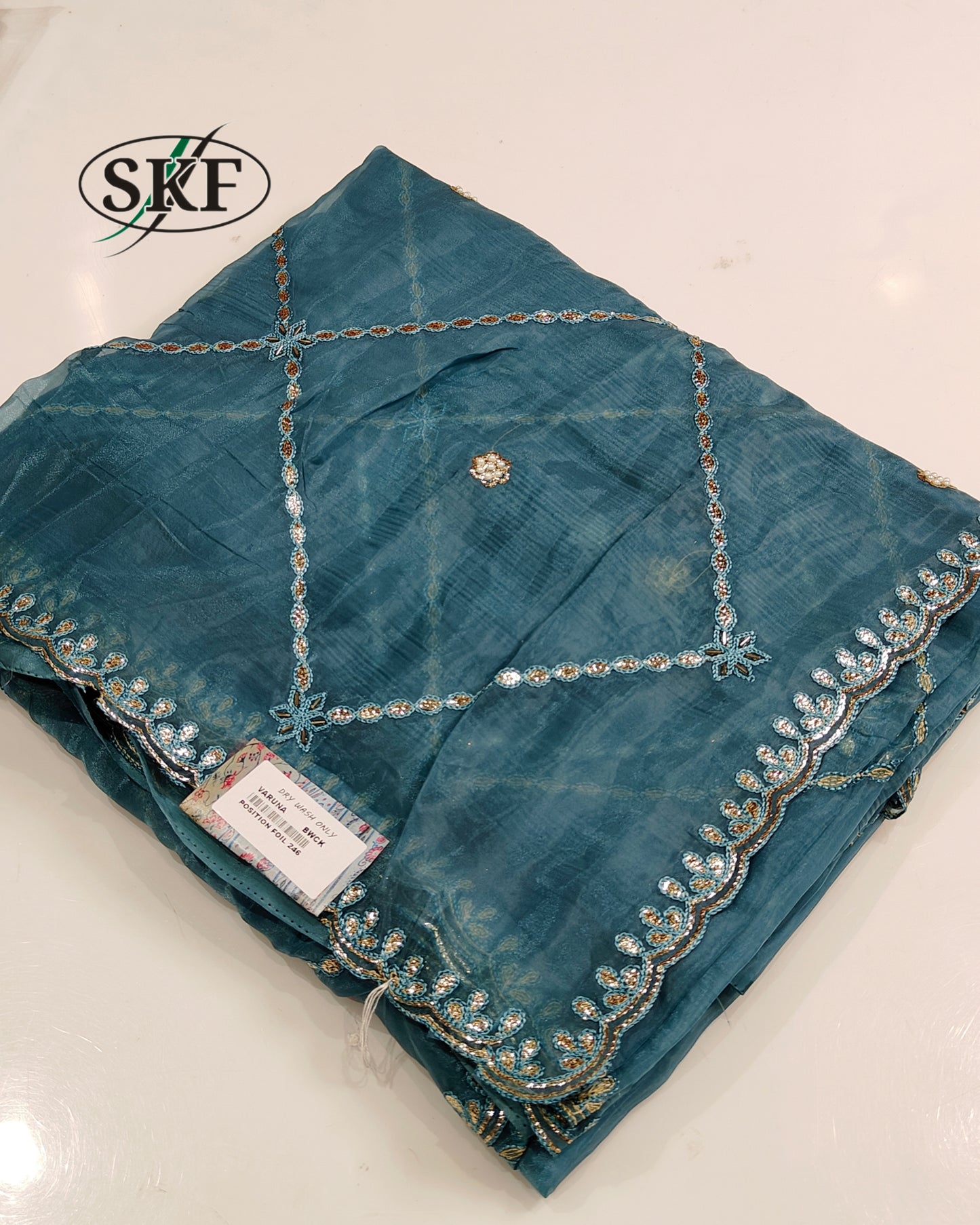 FOIL ORGANZA GOTTA HANDWORK JAAL PURPLE SAREE BY SKFBHOLUBHAI