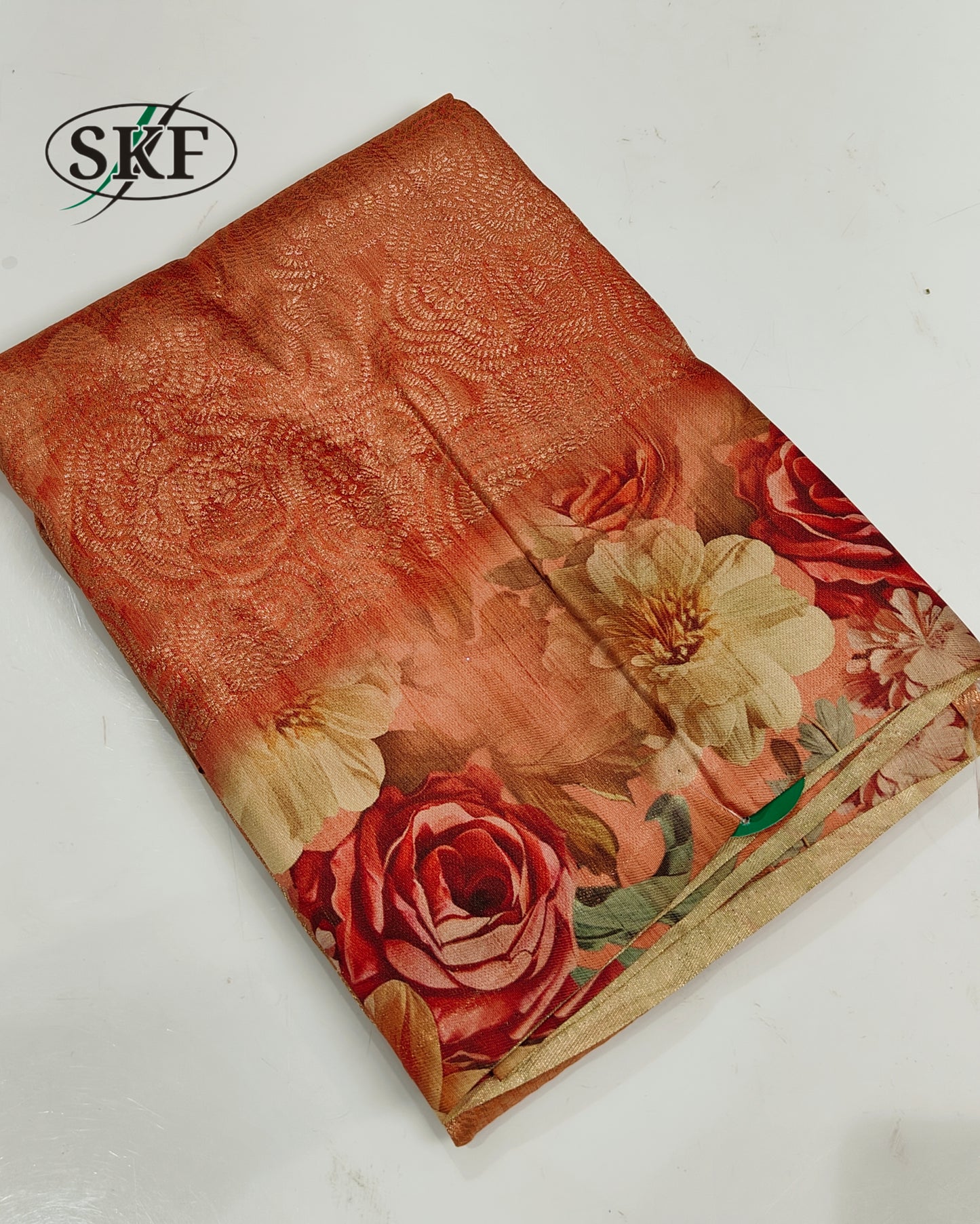 SOUTH SILK DIGITAL WEAVING MULTICOLOUR SAREE BY SKFBHOLUBHAI