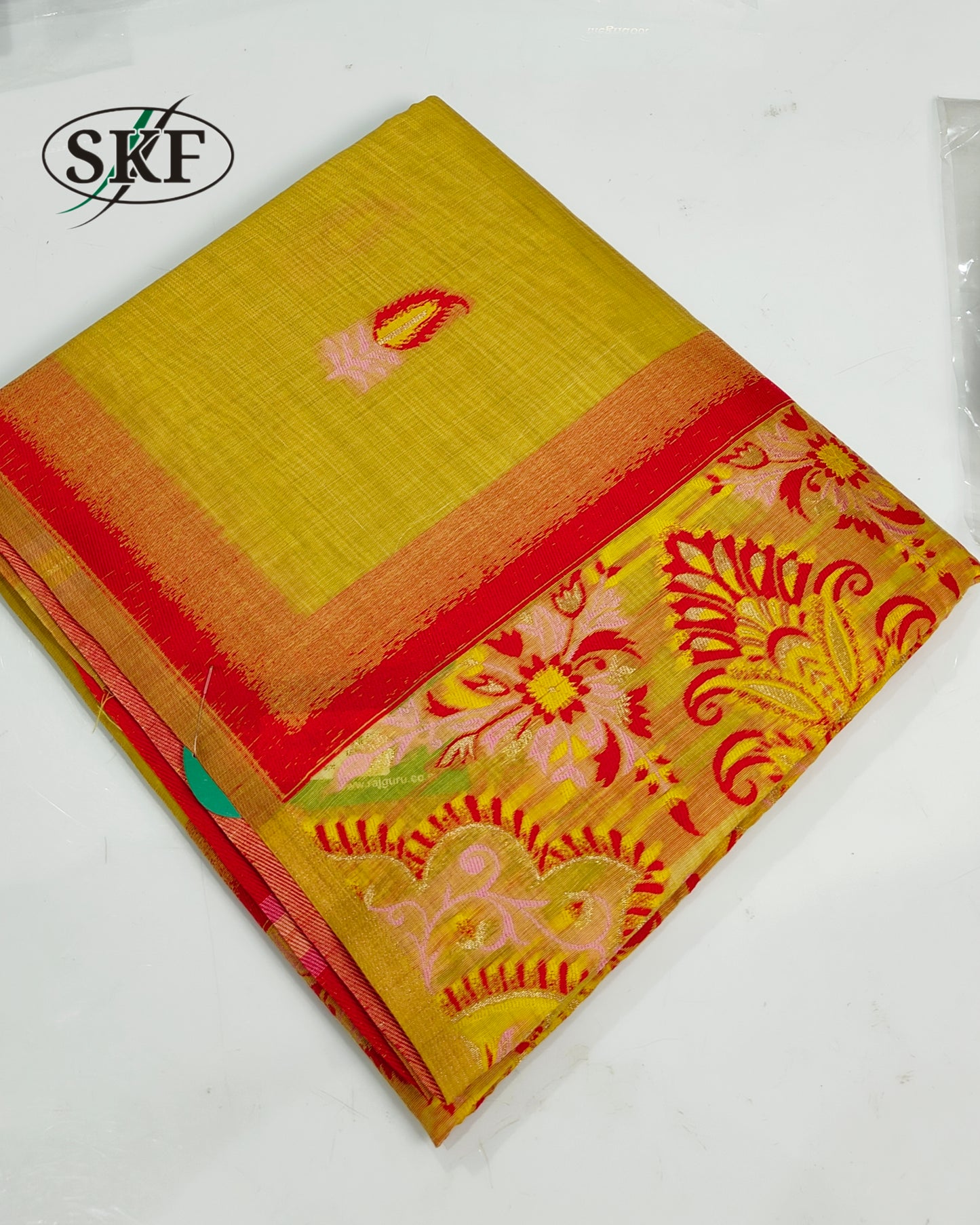 COTTON BLEND WEAVING FIROZI SAREE BY SKFBHOLUBHAI