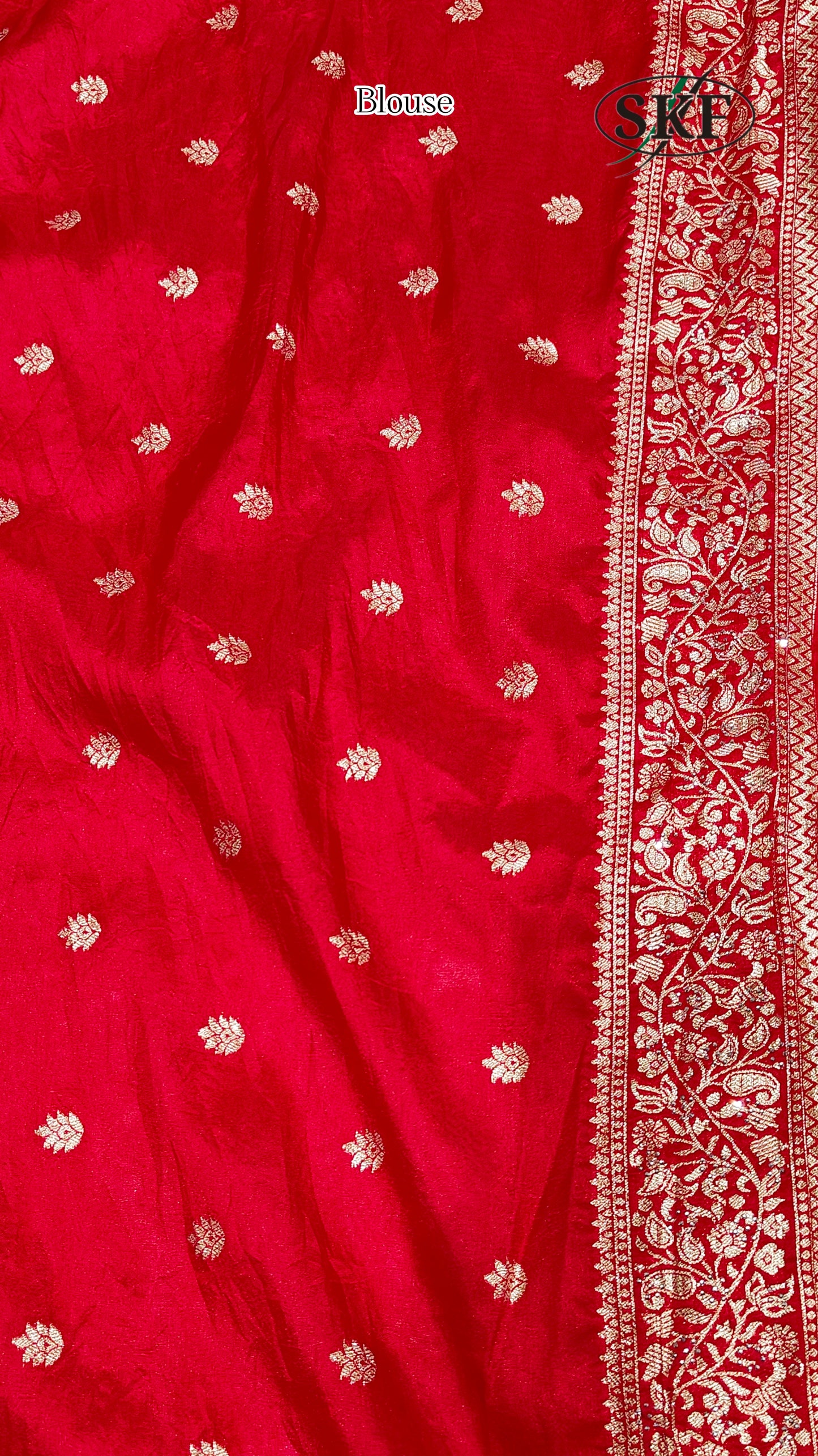 FAGUN INSPIRE SILK RED&WHITE SEROSKI JAAL WEAVING SAREE BY SKFBHOLUBHAI