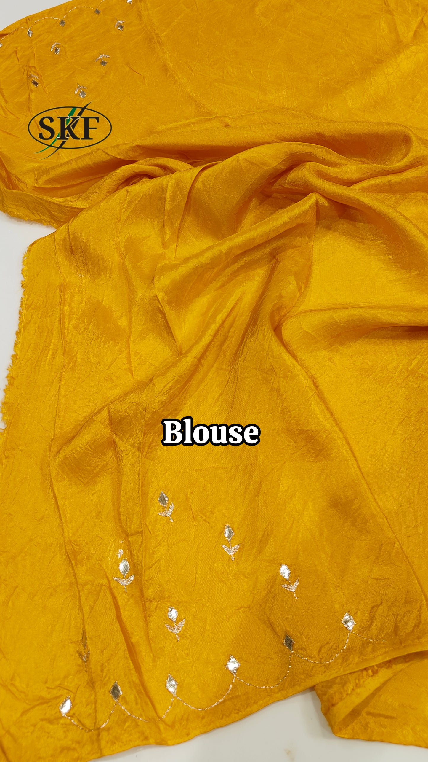 HO SILK GOTTA HAND PEARL WORK YELLOW SAREE BY SKFBHOLUBHAI