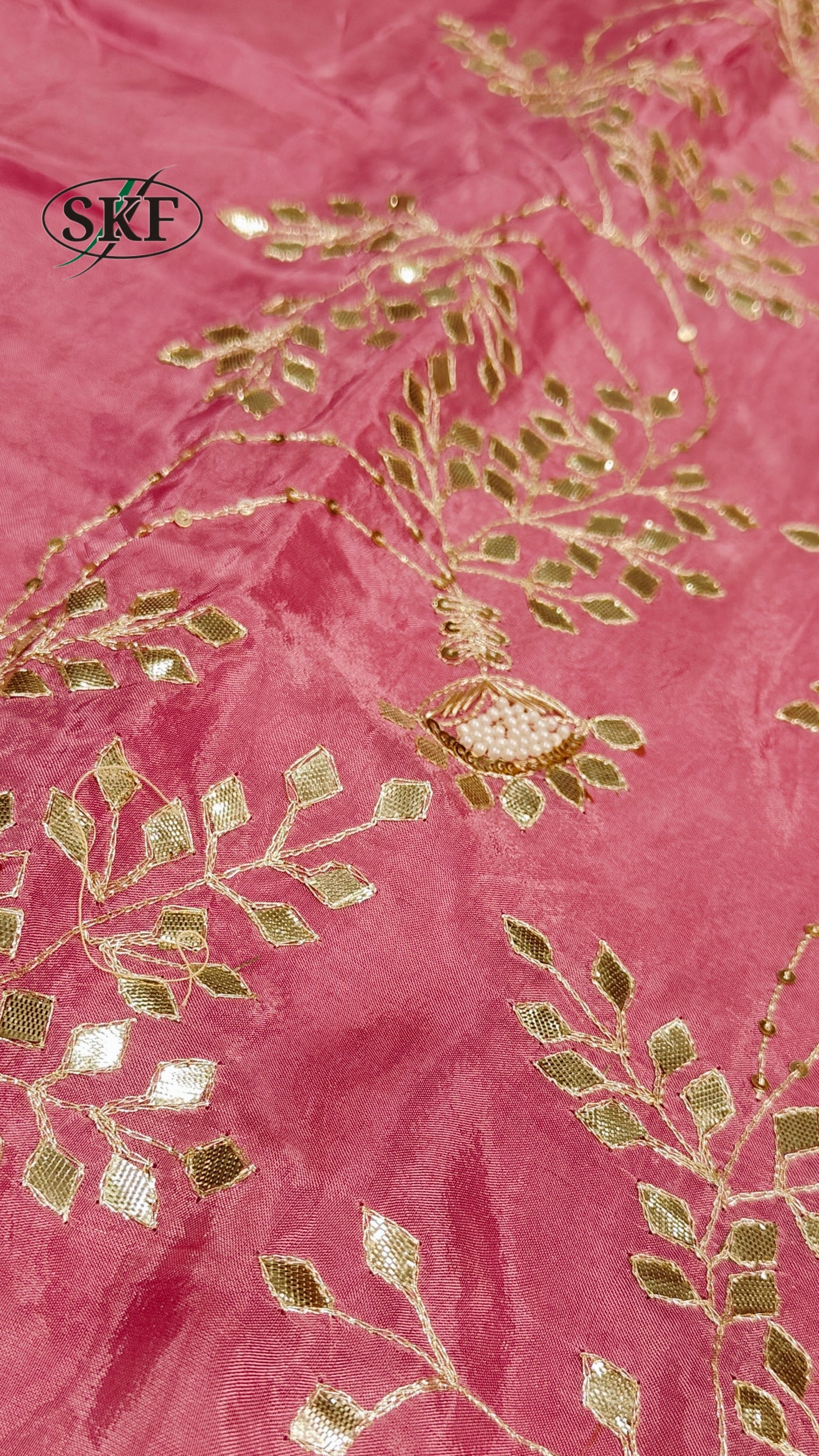 HO SILK GOTTA HAND PEARL WORK SAREE BY SKFBHOLUBHAI