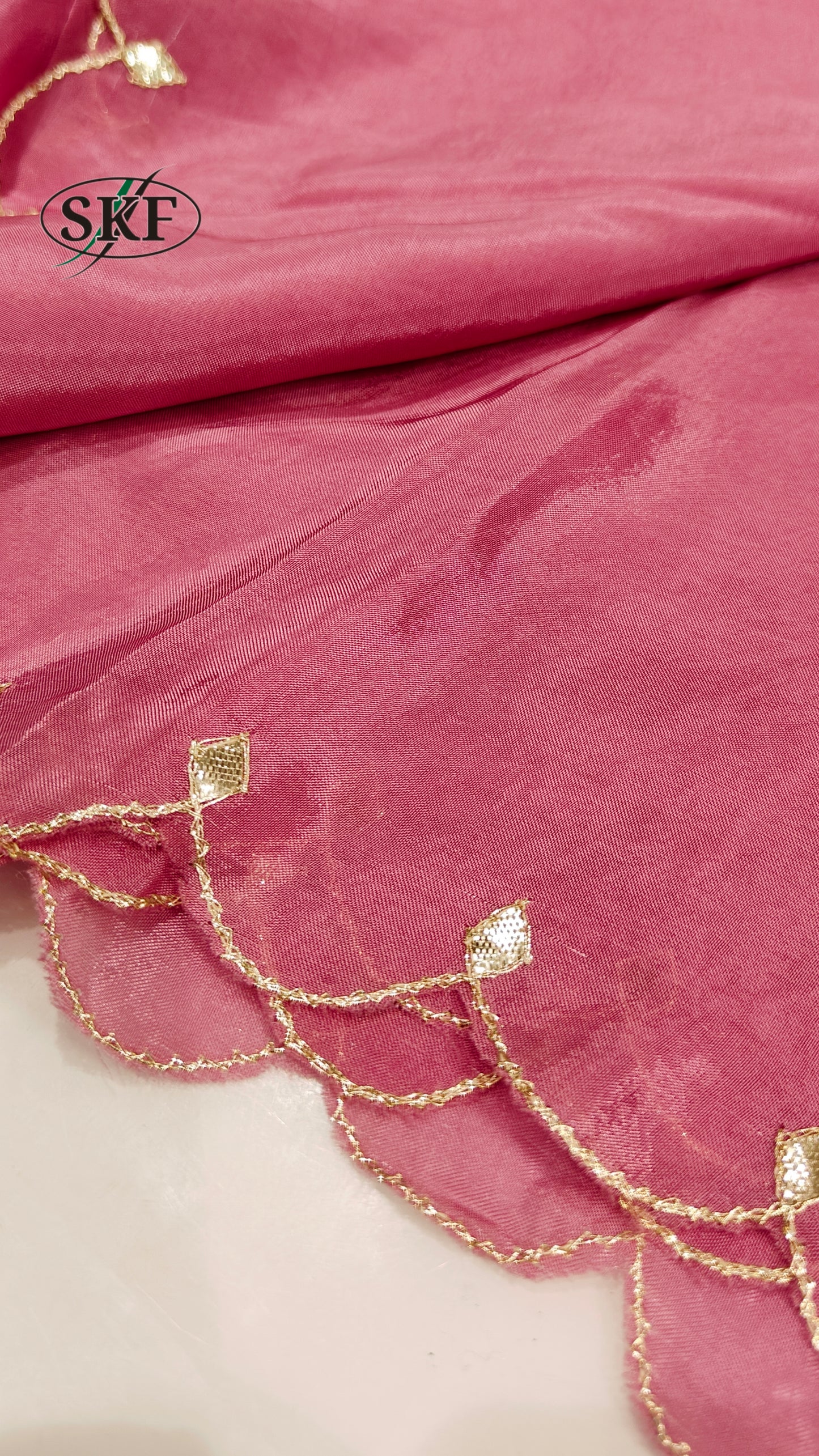 HO SILK GOTTA HAND PEARL WORK SAREE BY SKFBHOLUBHAI