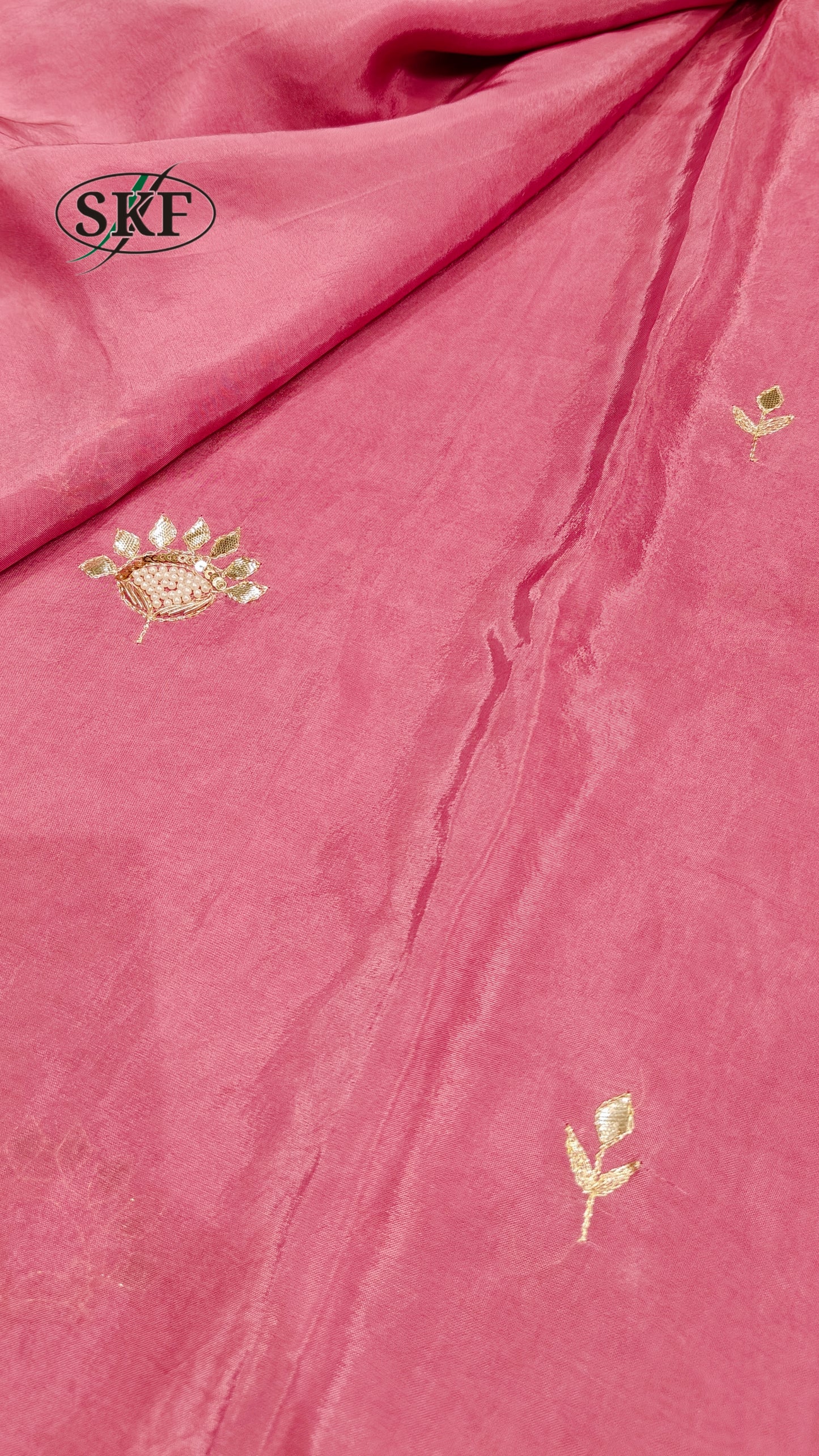 HO SILK GOTTA HAND PEARL WORK SAREE BY SKFBHOLUBHAI