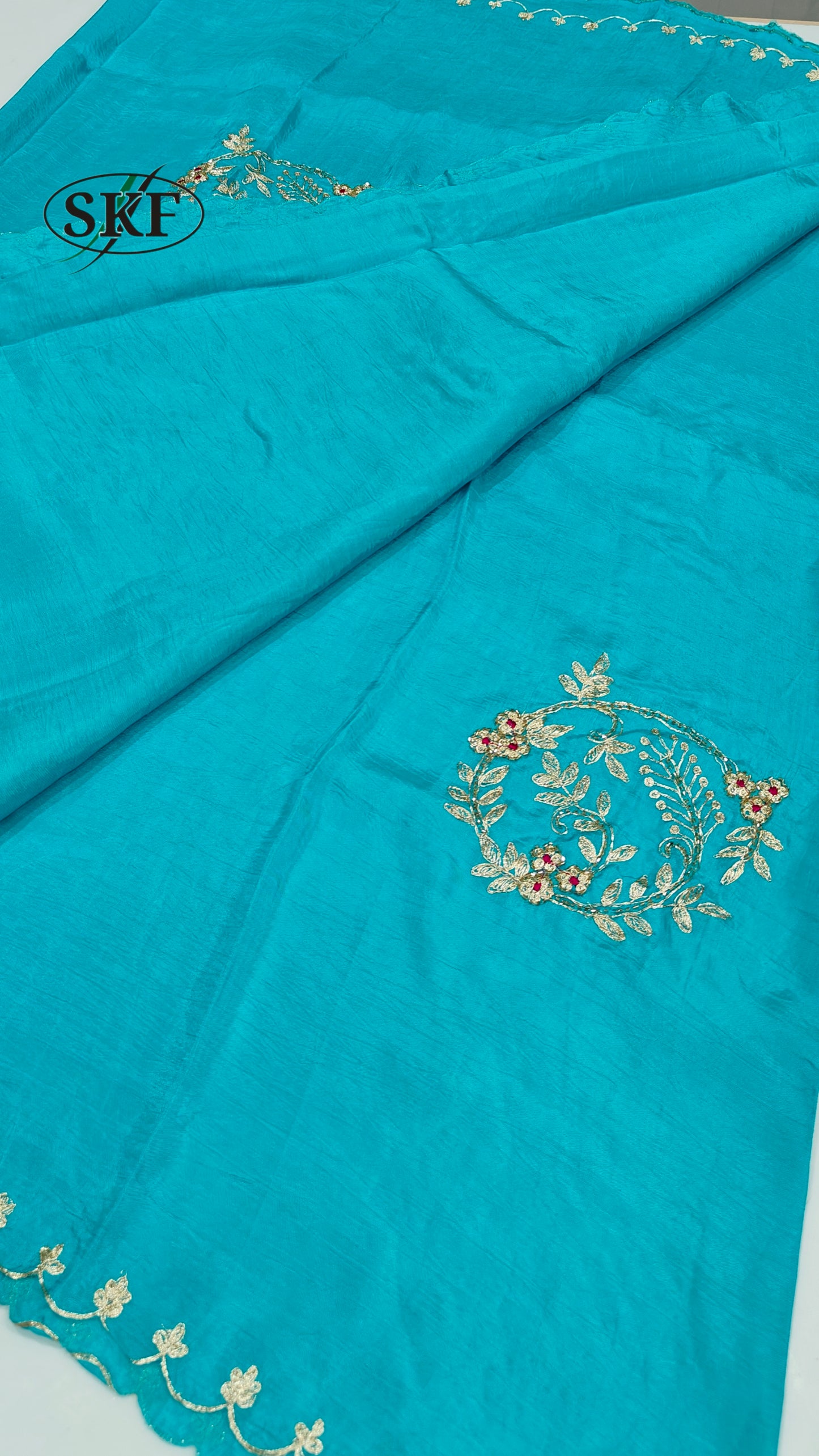 HO SILK ZARI HAND BUTTA WORK SAREE BY SKFBHOLUBHAI
