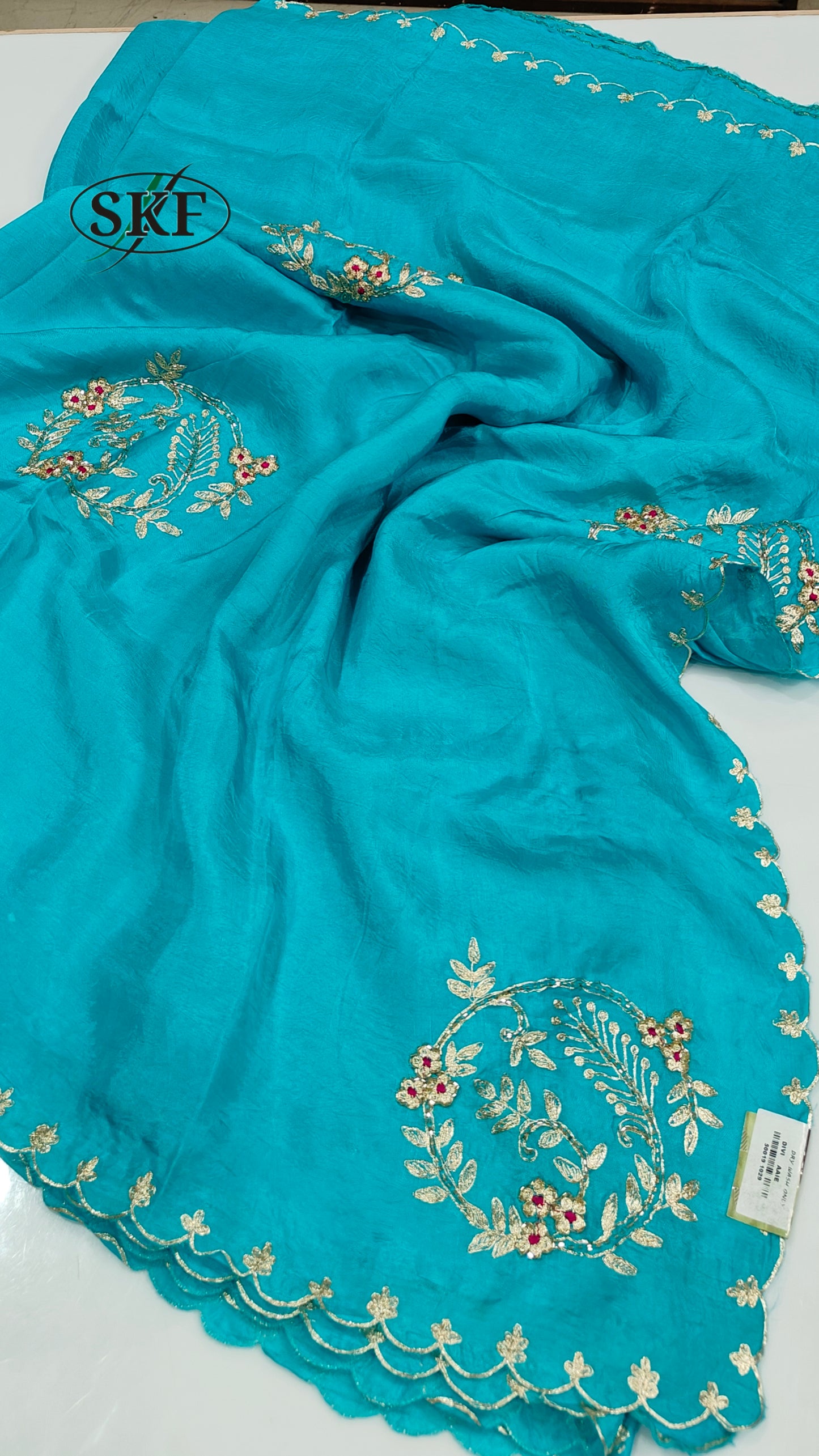 HO SILK ZARI HAND BUTTA WORK SAREE BY SKFBHOLUBHAI