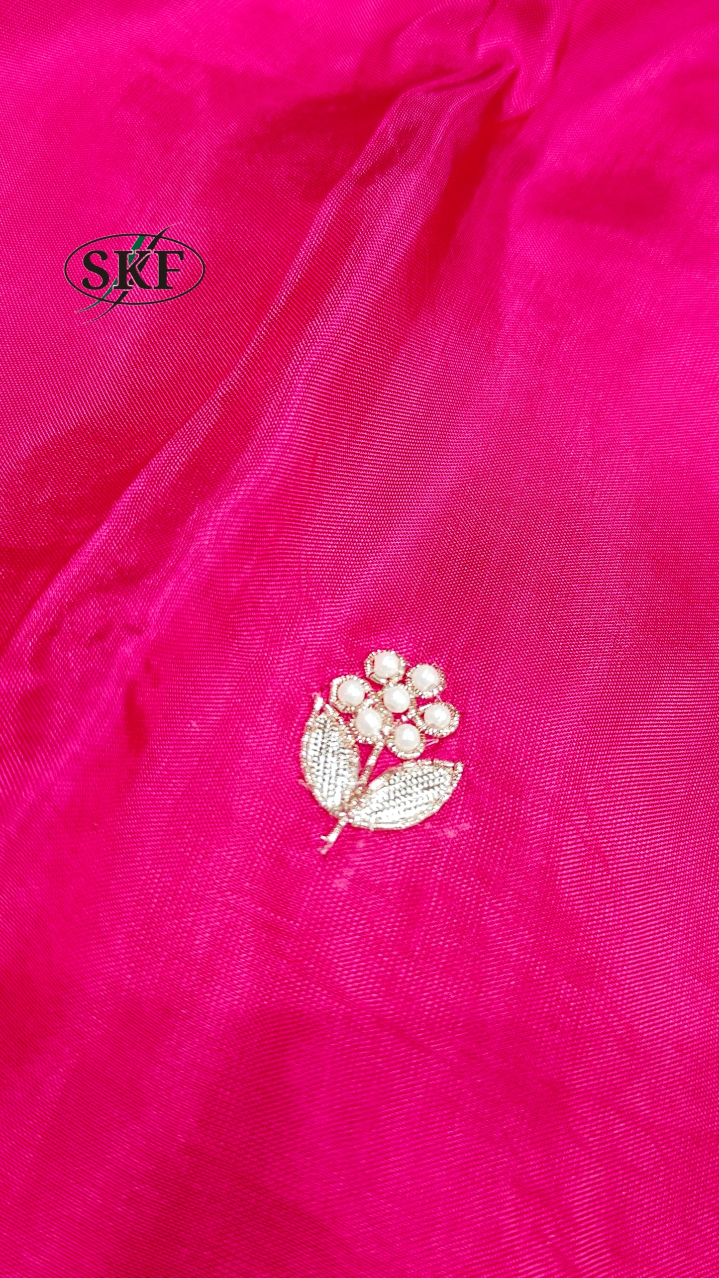HO SILK GOTTA FLOWER HAND BUTTA BORDER WORK RANI PINK SAREE BY SKFBHOLUBHAI