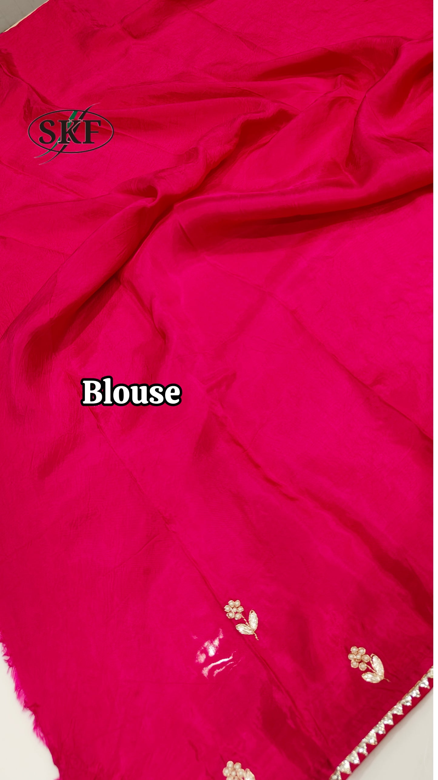 HO SILK GOTTA FLOWER HAND BUTTA BORDER WORK RANI PINK SAREE BY SKFBHOLUBHAI