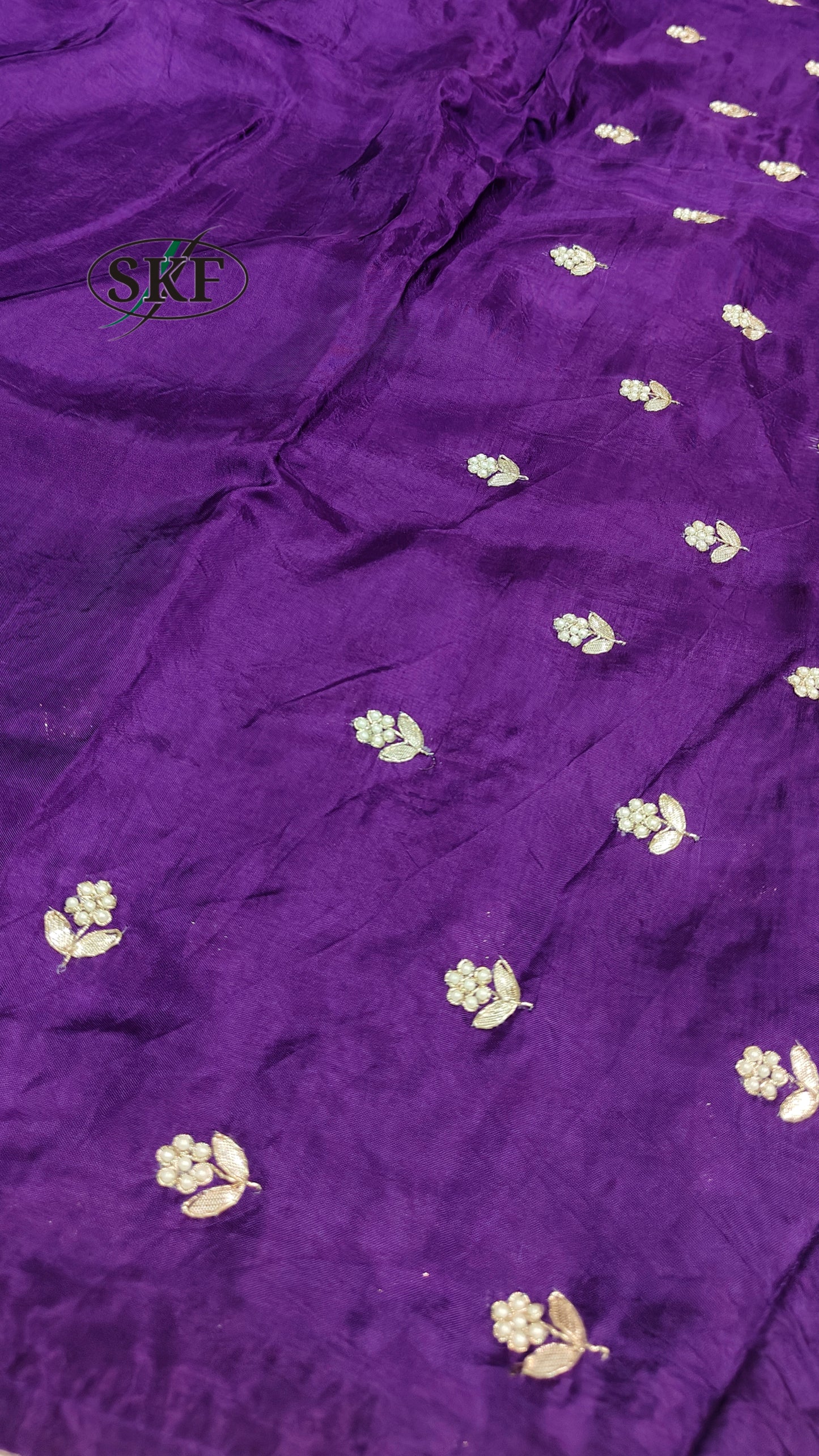 HO SILK GOTTA FLOWER HAND BUTTA BORDER WORK PURPLE SAREE BY SKFBHOLUBHAI