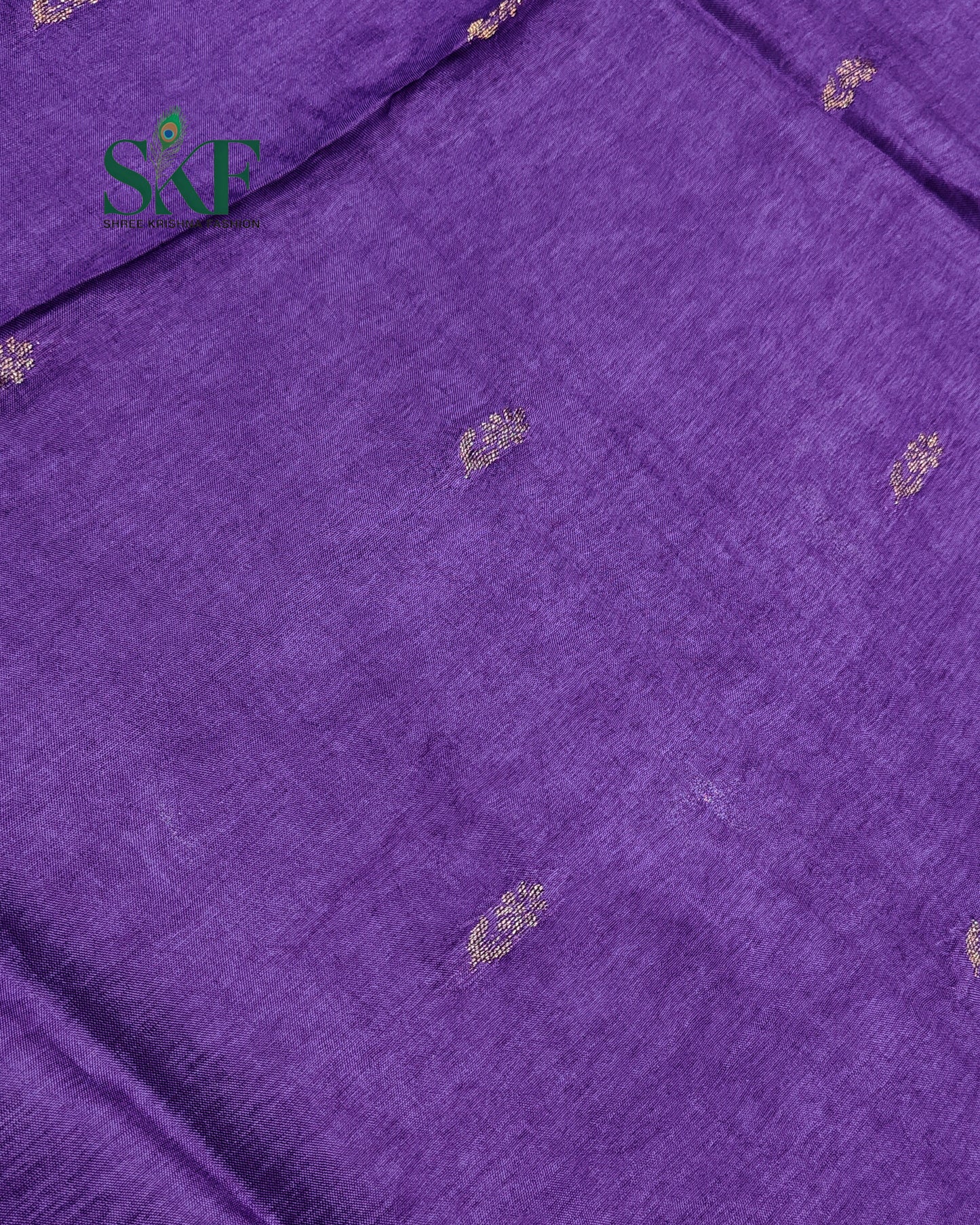 HO SILK PARROT BORDER ZARI BUTTY WEAVING WORK PURPLE SAREE BY SKFBHOLUBHAI
