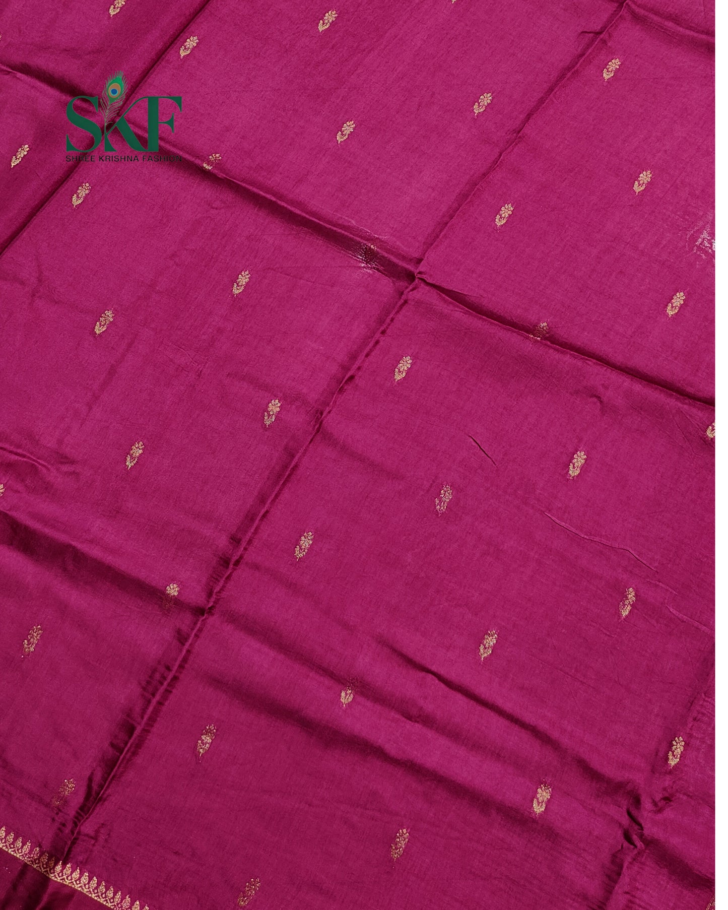 HO SILK PARROT BORDER ZARI BUTTY WEAVING WORK WINE SAREE BY SKFBHOLUBHAI