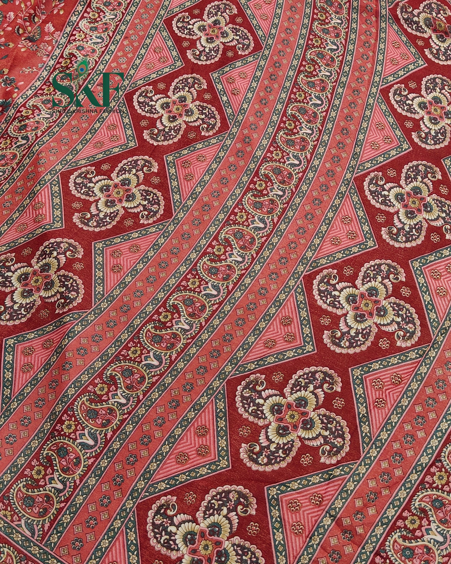 MARBLE GEORGETTE FLORAL PRINT DAILYWEAR REDPINK SAREE BY SKFBHOLUBHAI