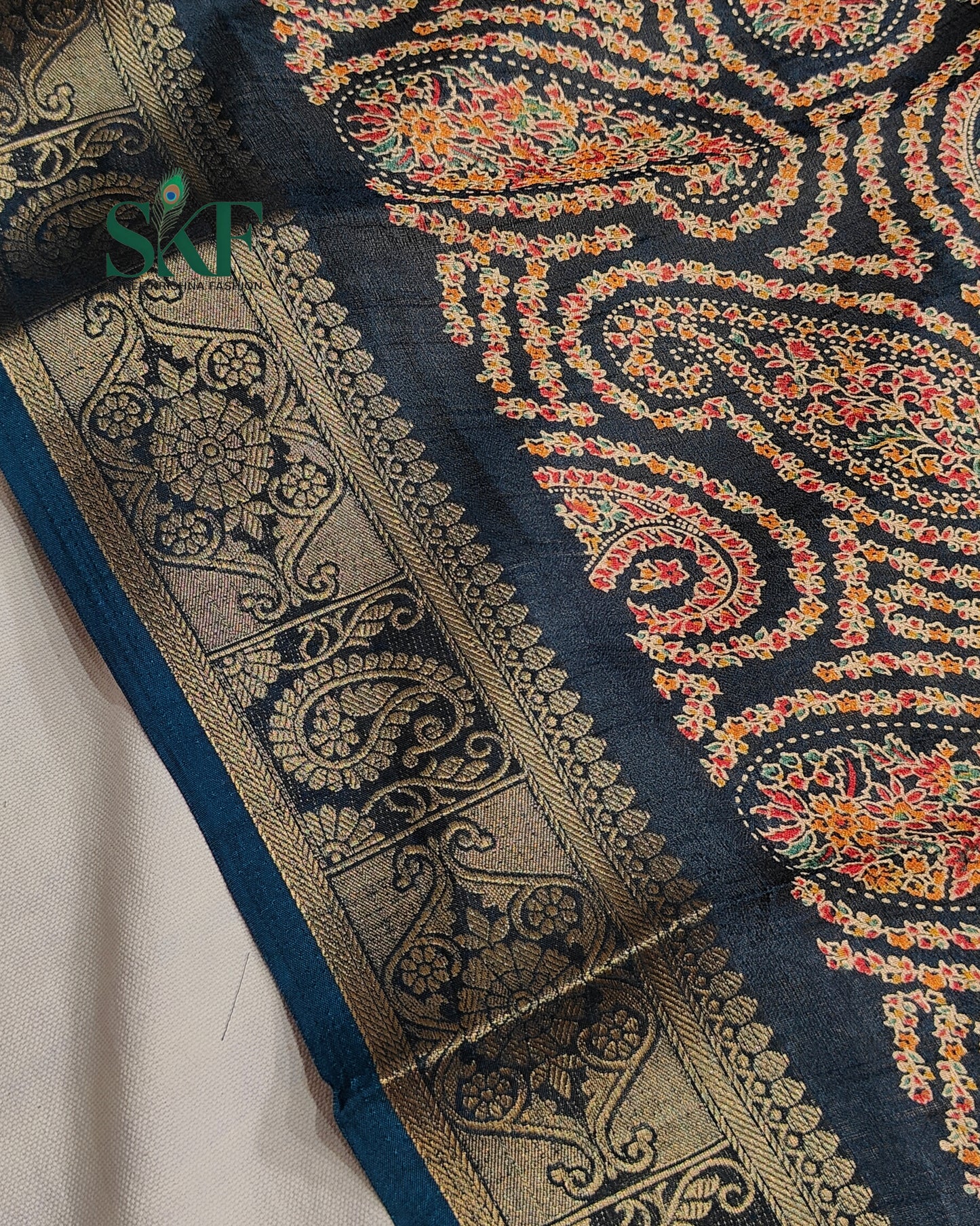 MARSHMELLO GEORGETTE DIGITAL PRINT DAILYWEAR NAVYBLUE SAREE BY SKFBHOLUBHAI