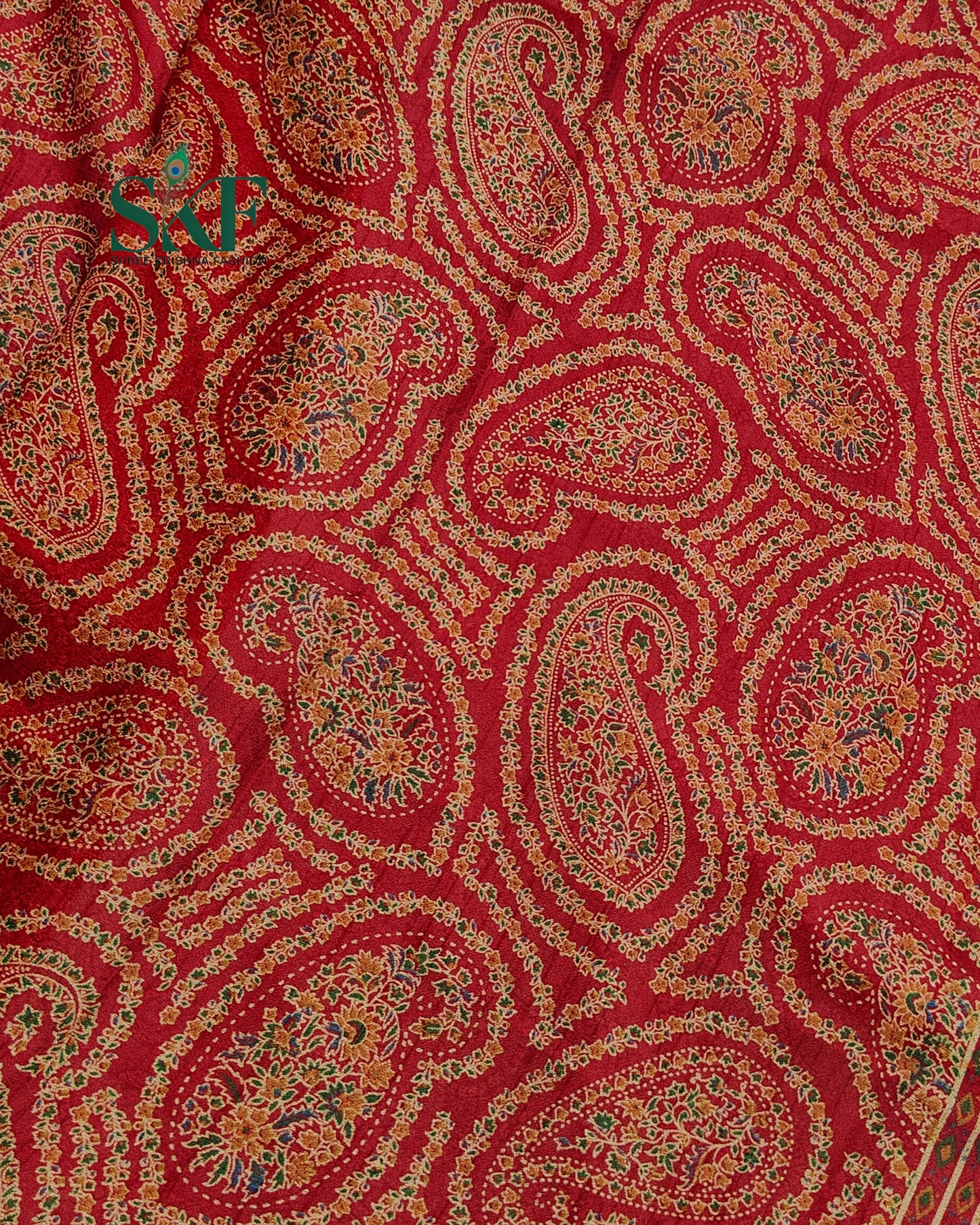 MARSHMELLO GEORGETTE DIGITAL PRINT DAILYWEAR RED SAREE BY SKFBHOLUBHAI