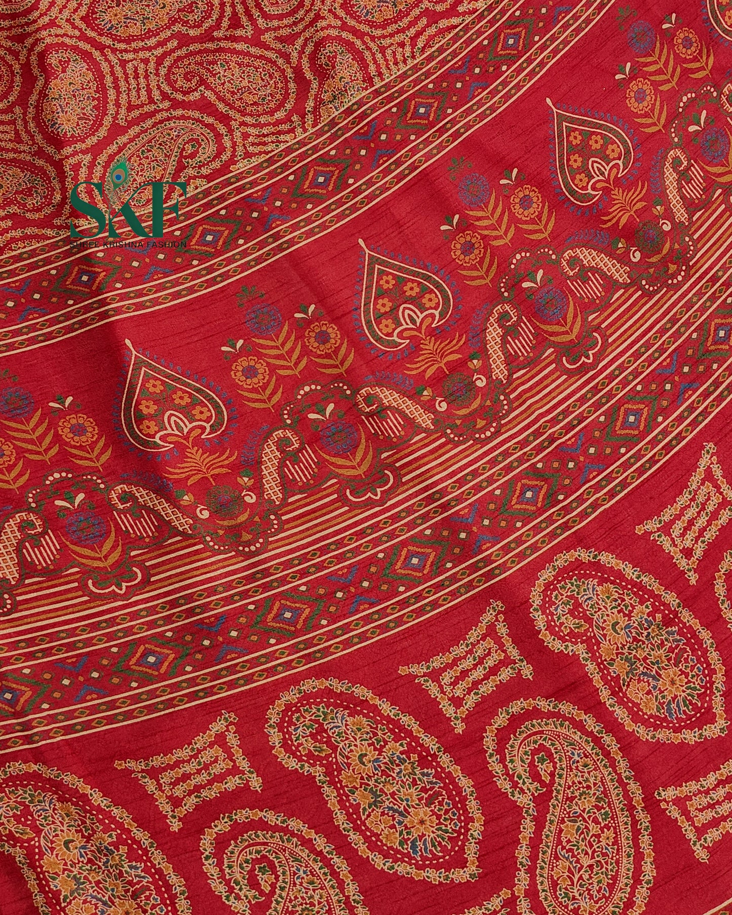 MARSHMELLO GEORGETTE DIGITAL PRINT DAILYWEAR RED SAREE BY SKFBHOLUBHAI