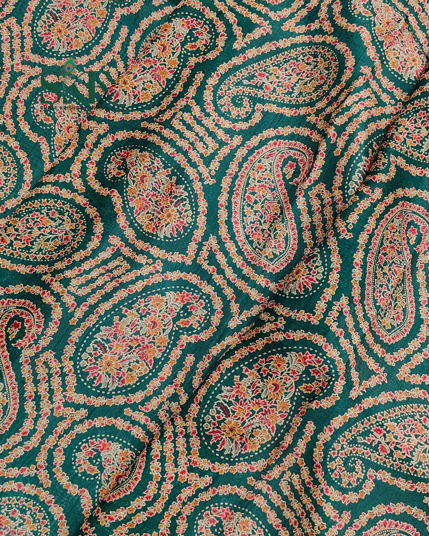 MARSHMELLO GEORGETTE DIGITAL PRINT DAILYWEAR RAMAGREEN SAREE BY SKFBHOLUBHAI