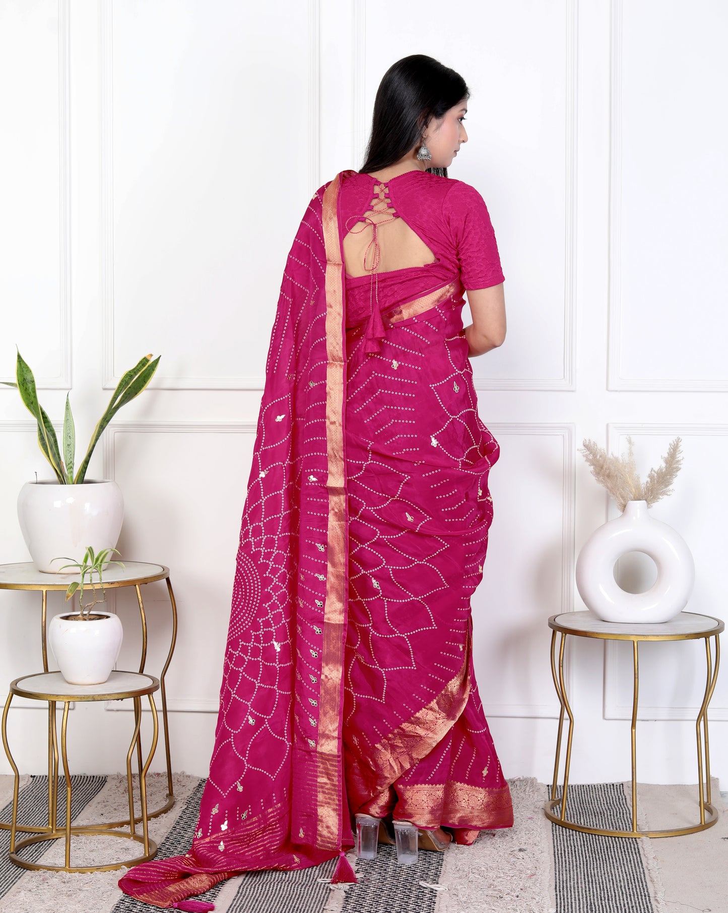 JAIPURI BHANDHANI HO HAND BUTTA SAREE