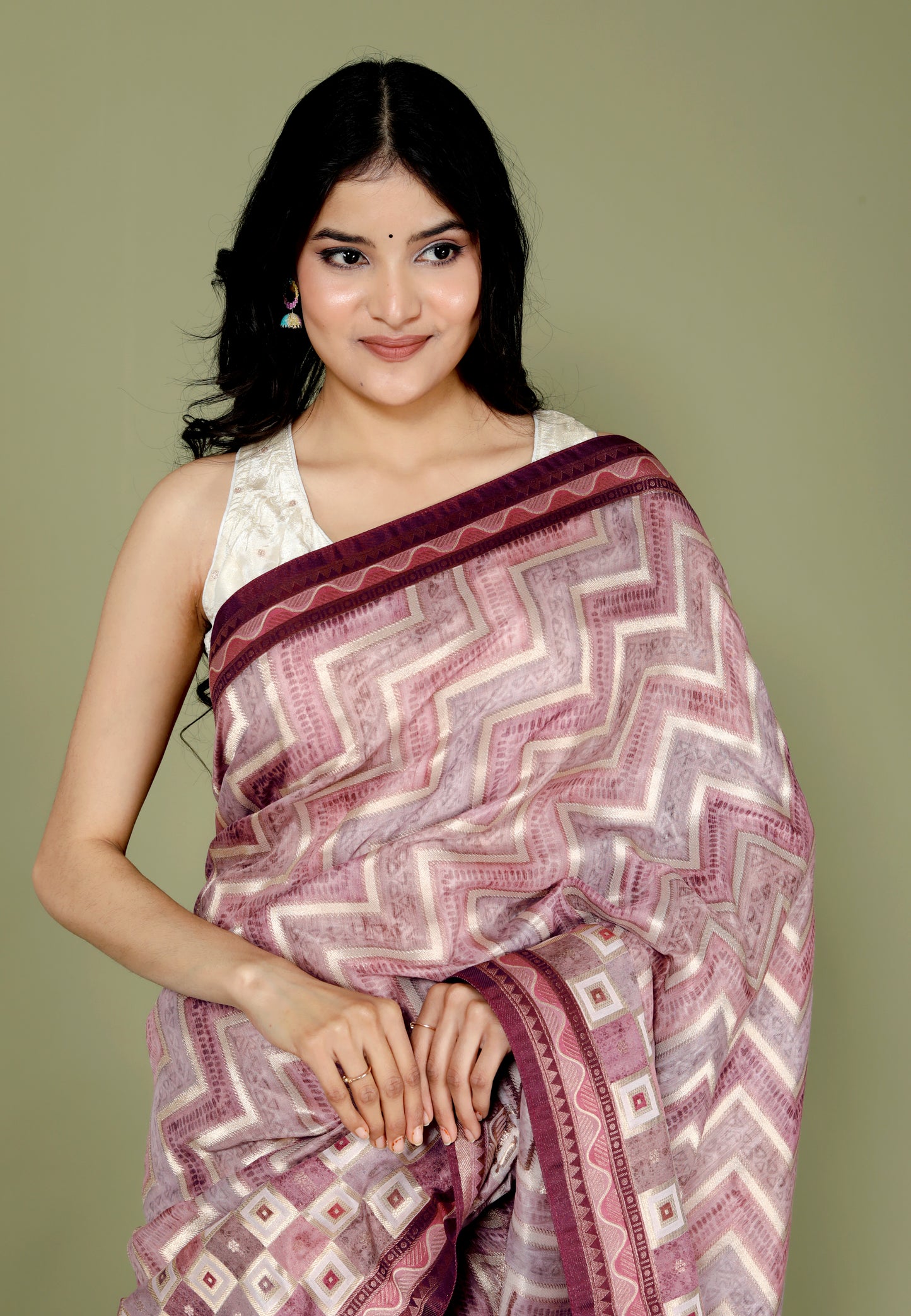 JAMDHANI SILK MULTI WEAVING SALMON PINK SAREE BY SKFBHOLUBHAI