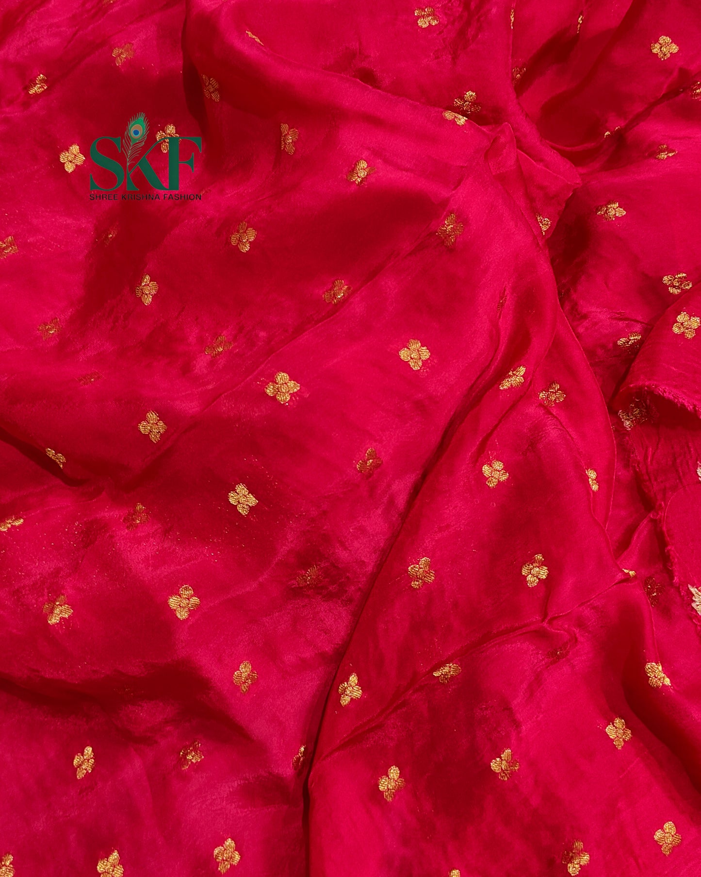 CHINON SEQUENCE EMBROIDERY WEAVING WORK RANIPINK SAREE BY SKFBHOLUBHAI