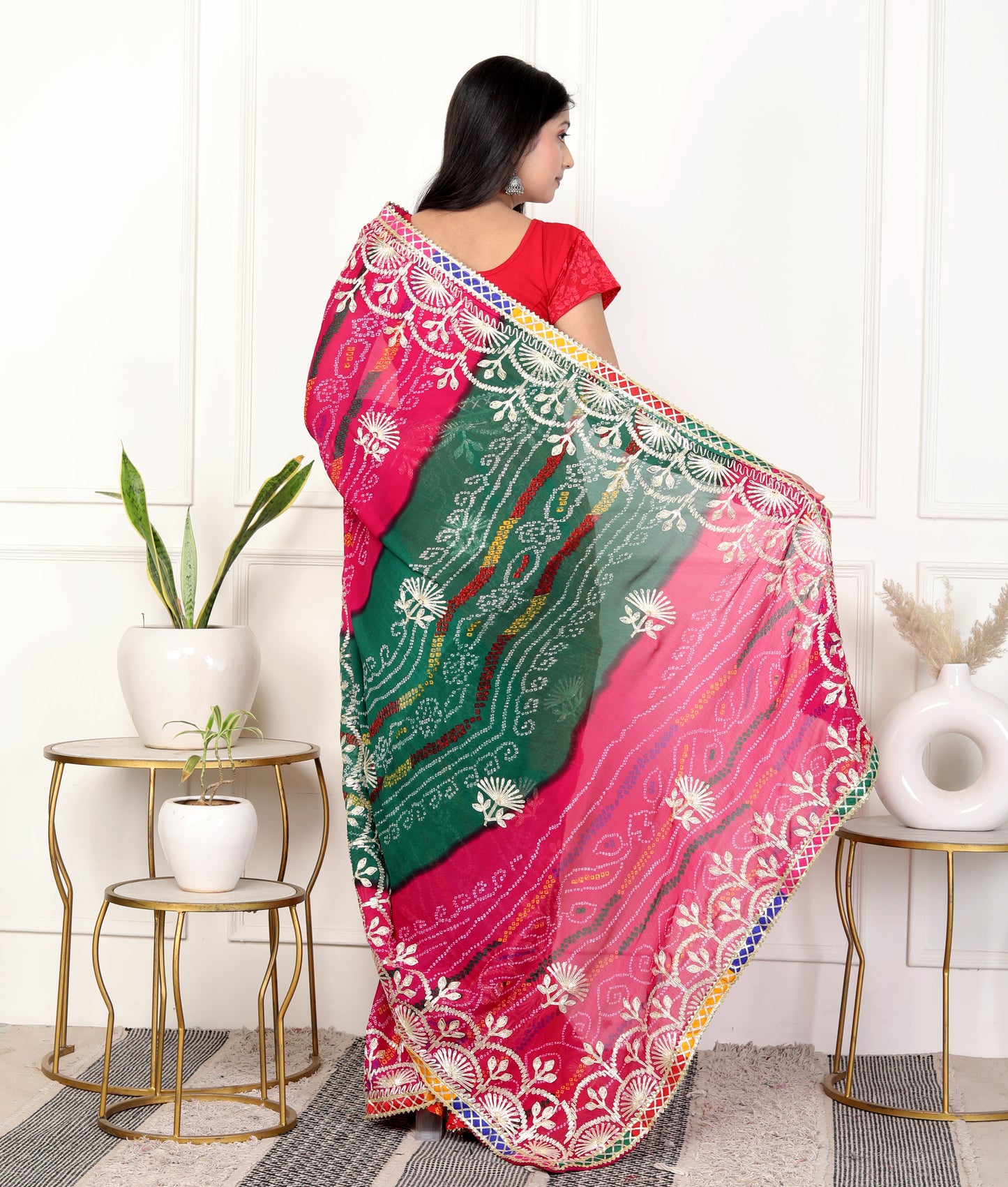 Pachranga gotta bhandani saree