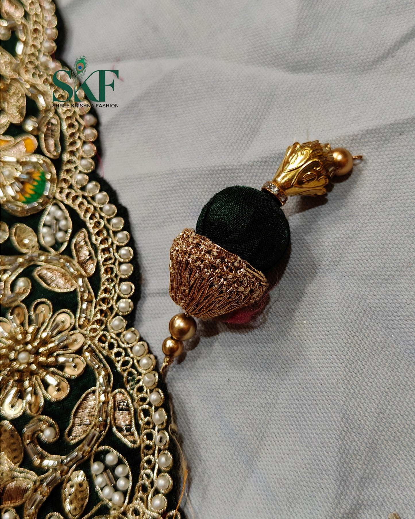 KHADI NEEM JARI GEORGETTE GHATCHOLA BHANDHANI HEAVY WORK BORDER RANIPINK SAREE BY SKFBHOLUBHAI