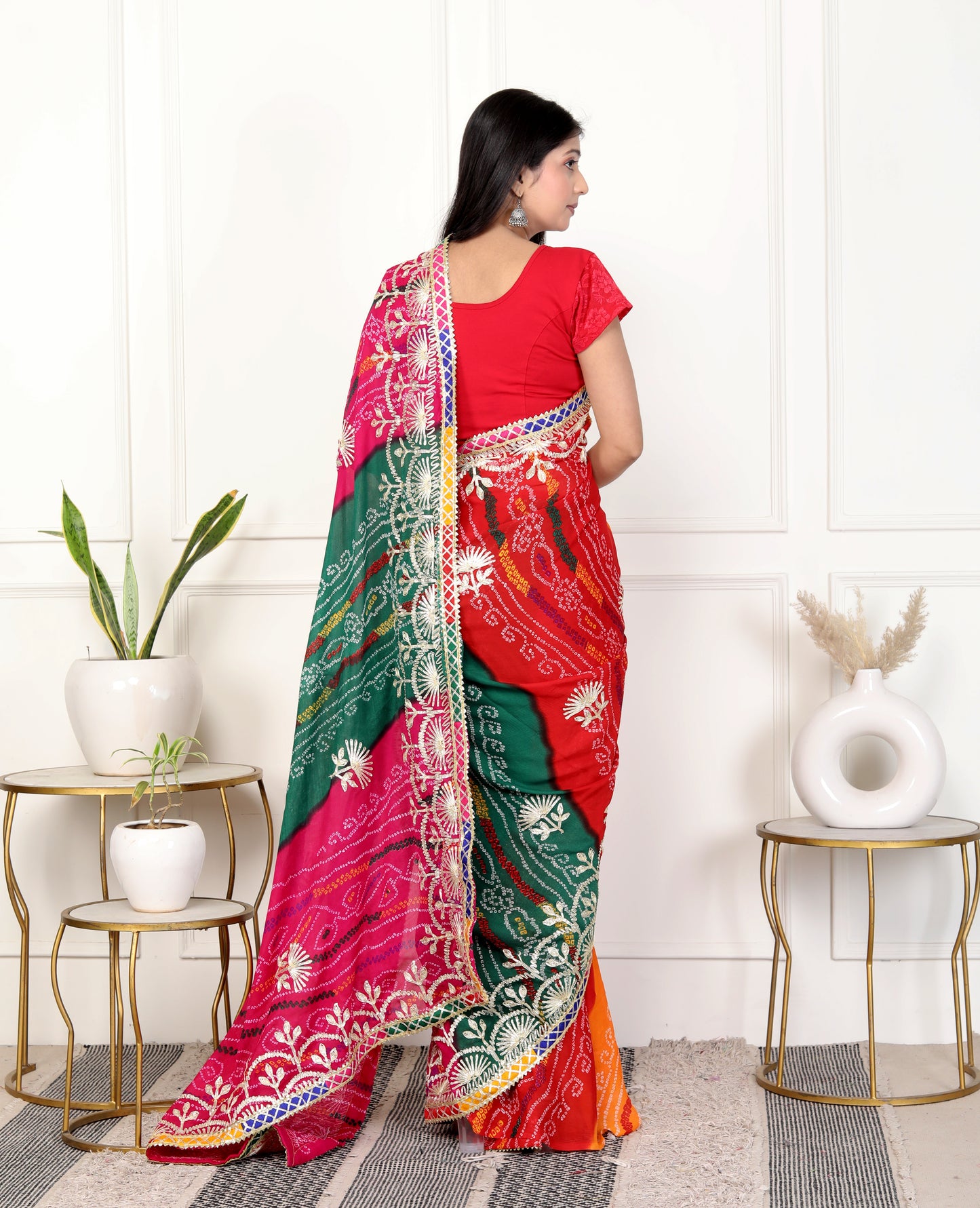 Pachranga gotta bhandani saree