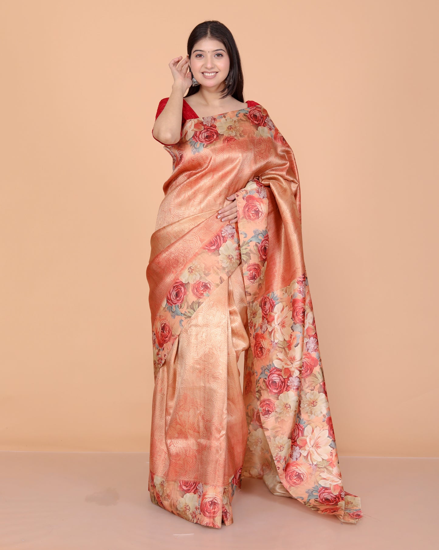 SOUTH SILK DIGITAL WEAVING MULTICOLOUR SAREE BY SKFBHOLUBHAI