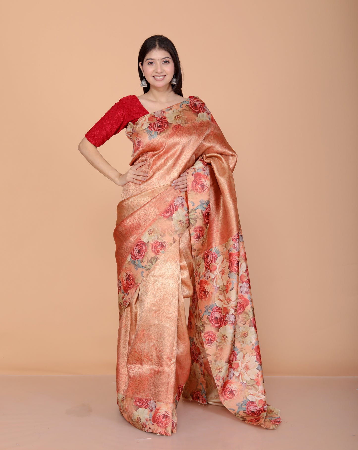 SOUTH SILK DIGITAL WEAVING MULTICOLOUR SAREE BY SKFBHOLUBHAI