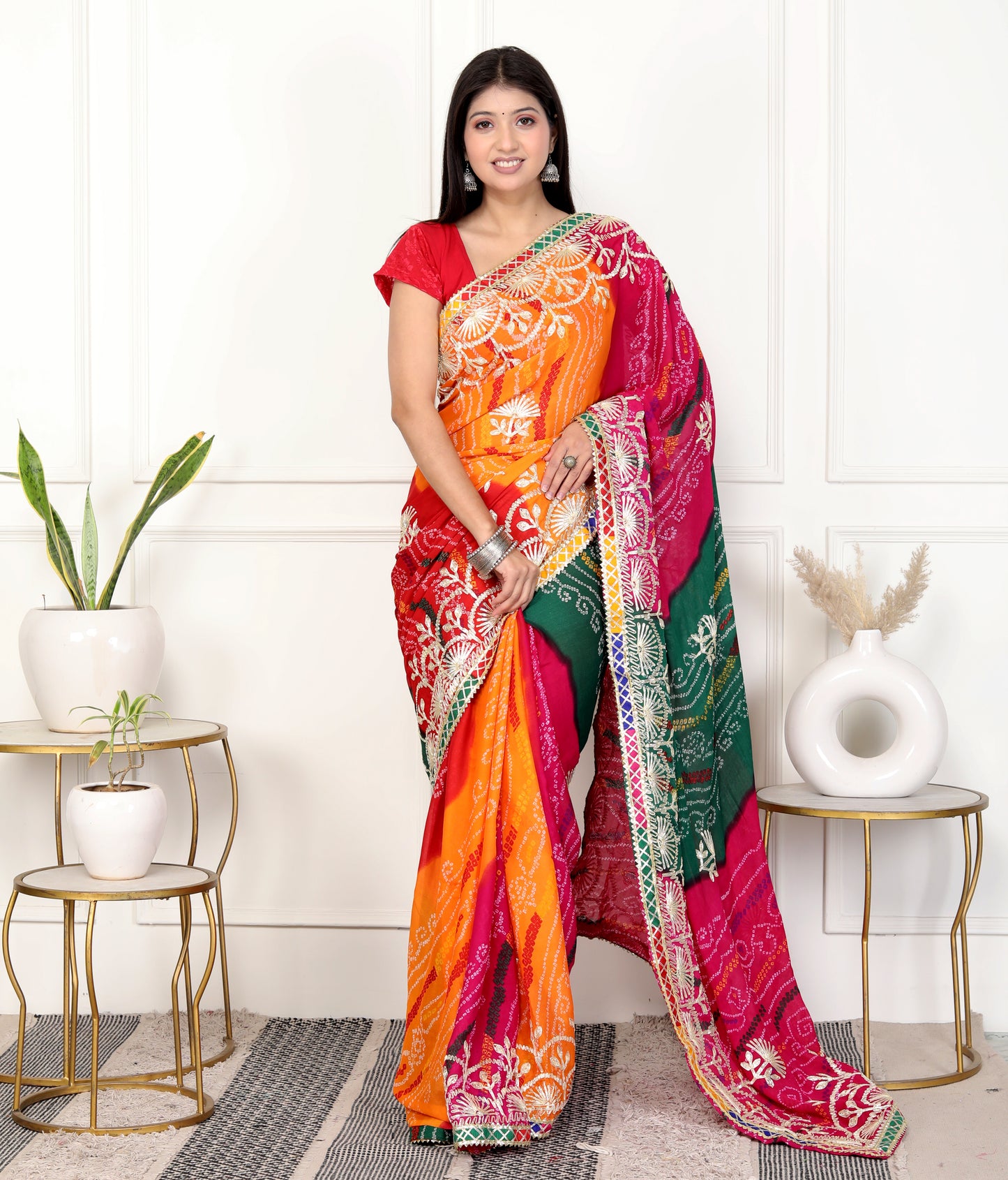 Pachranga gotta bhandani saree