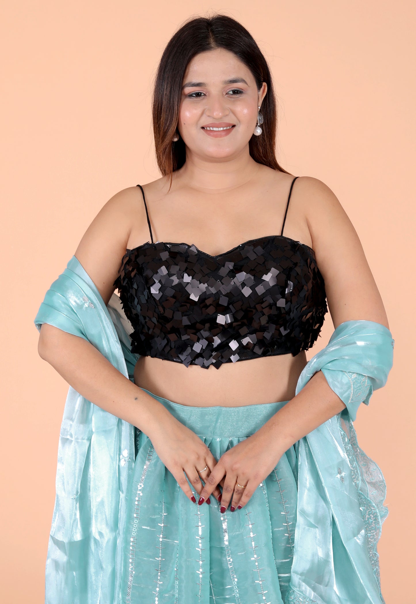 NET SPAGEHETTI SIPI WORK DESIGNER BLOUSE BY SKFBHOLUBHAI