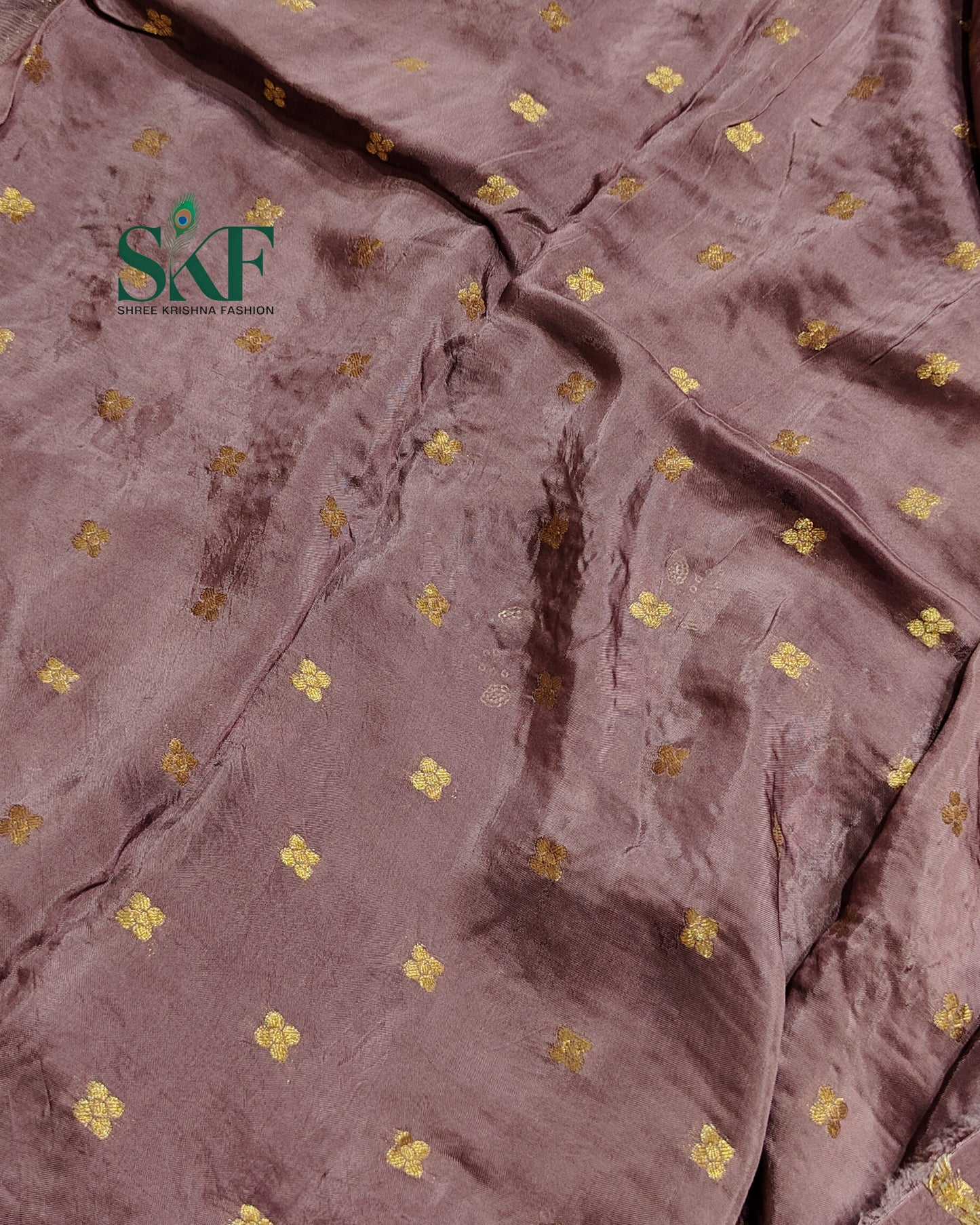 CHINON SEQUENCE EMBROIDERY WEAVING WORK LILAC SAREE BY SKFBHOLUBHAI