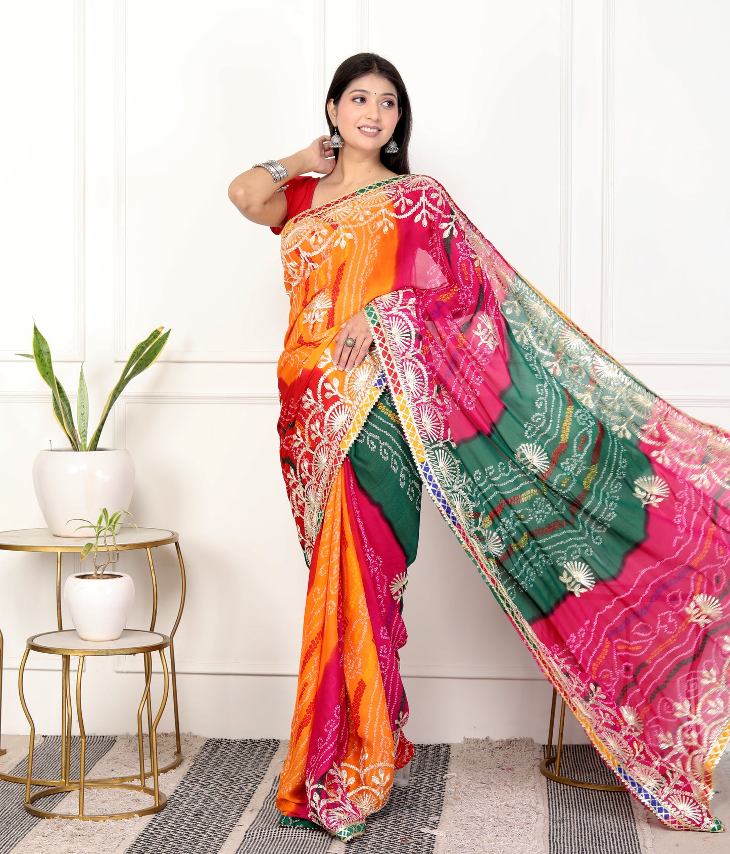 Pachranga gotta bhandani saree