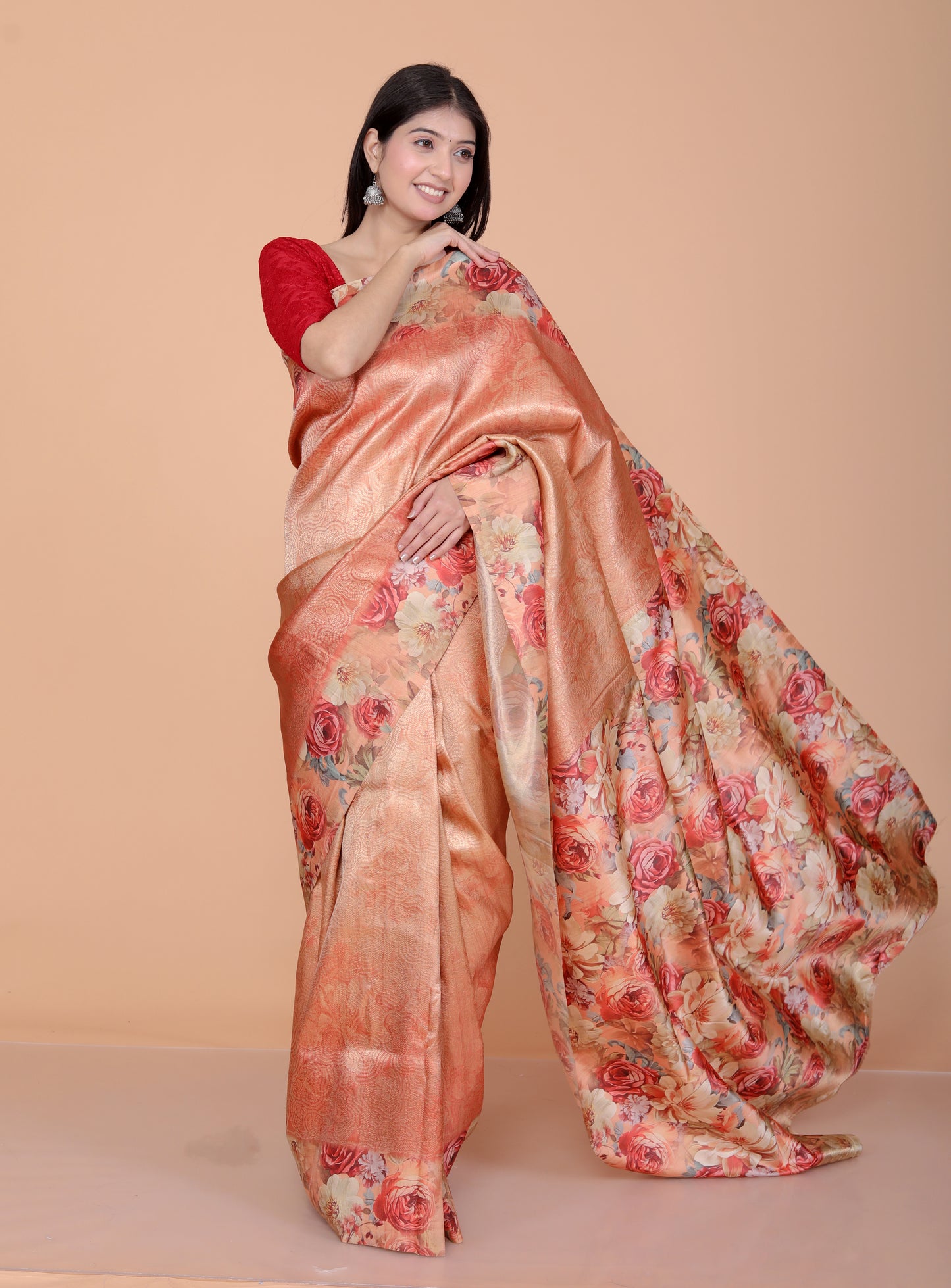 SOUTH SILK DIGITAL WEAVING MULTICOLOUR SAREE BY SKFBHOLUBHAI
