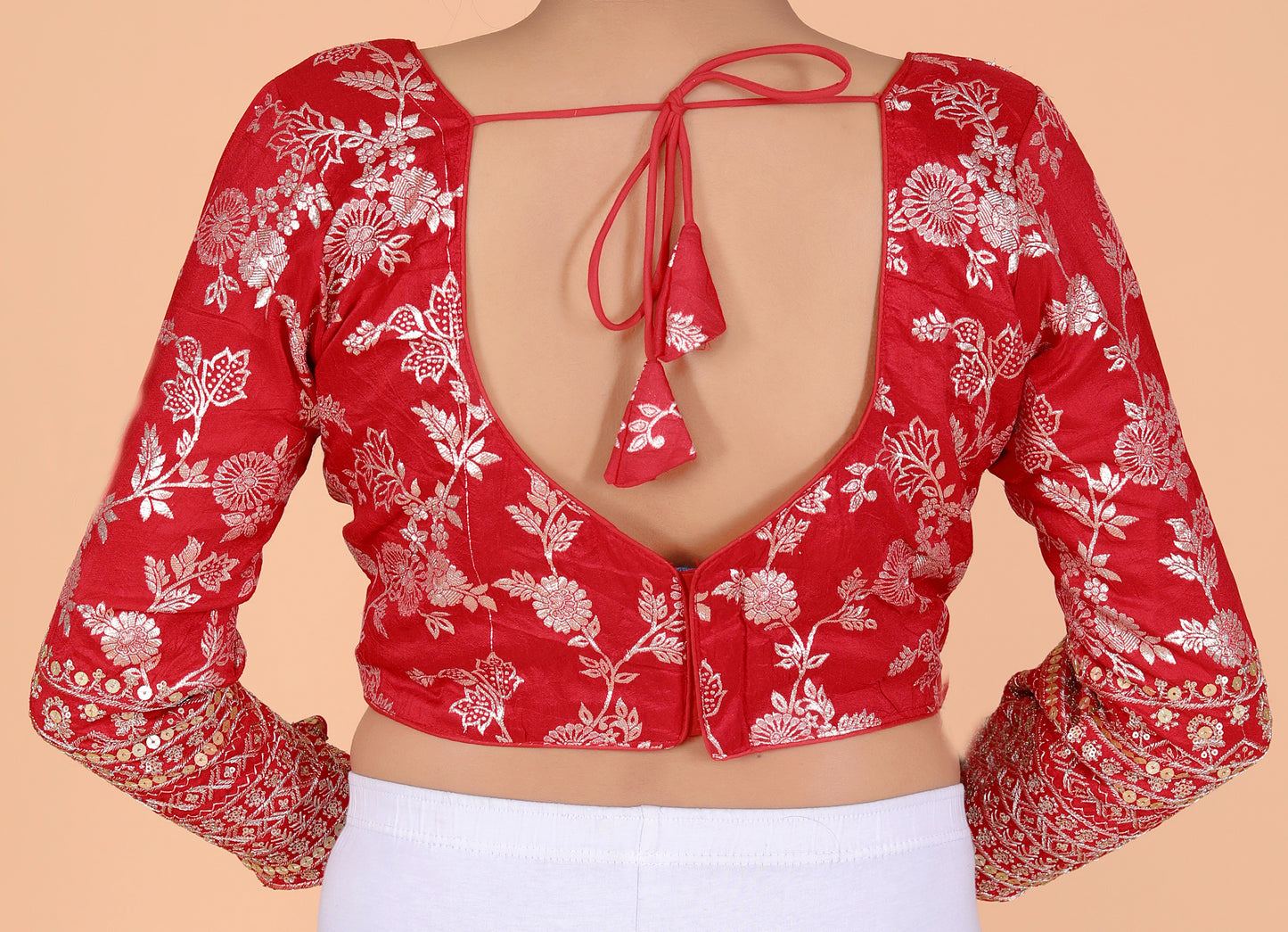 Jackquard Silk Zari Embroidery Blouse