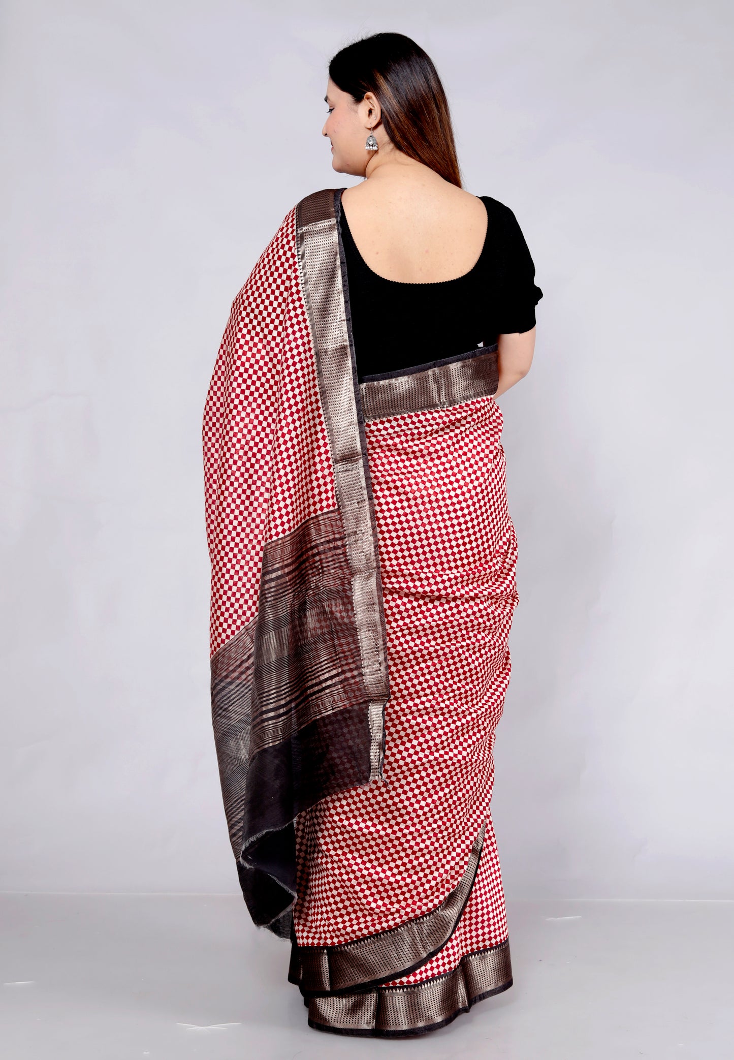 OPADA SILK CHEKERED WEAVING SAREE BY SKFBHOLUBHAI