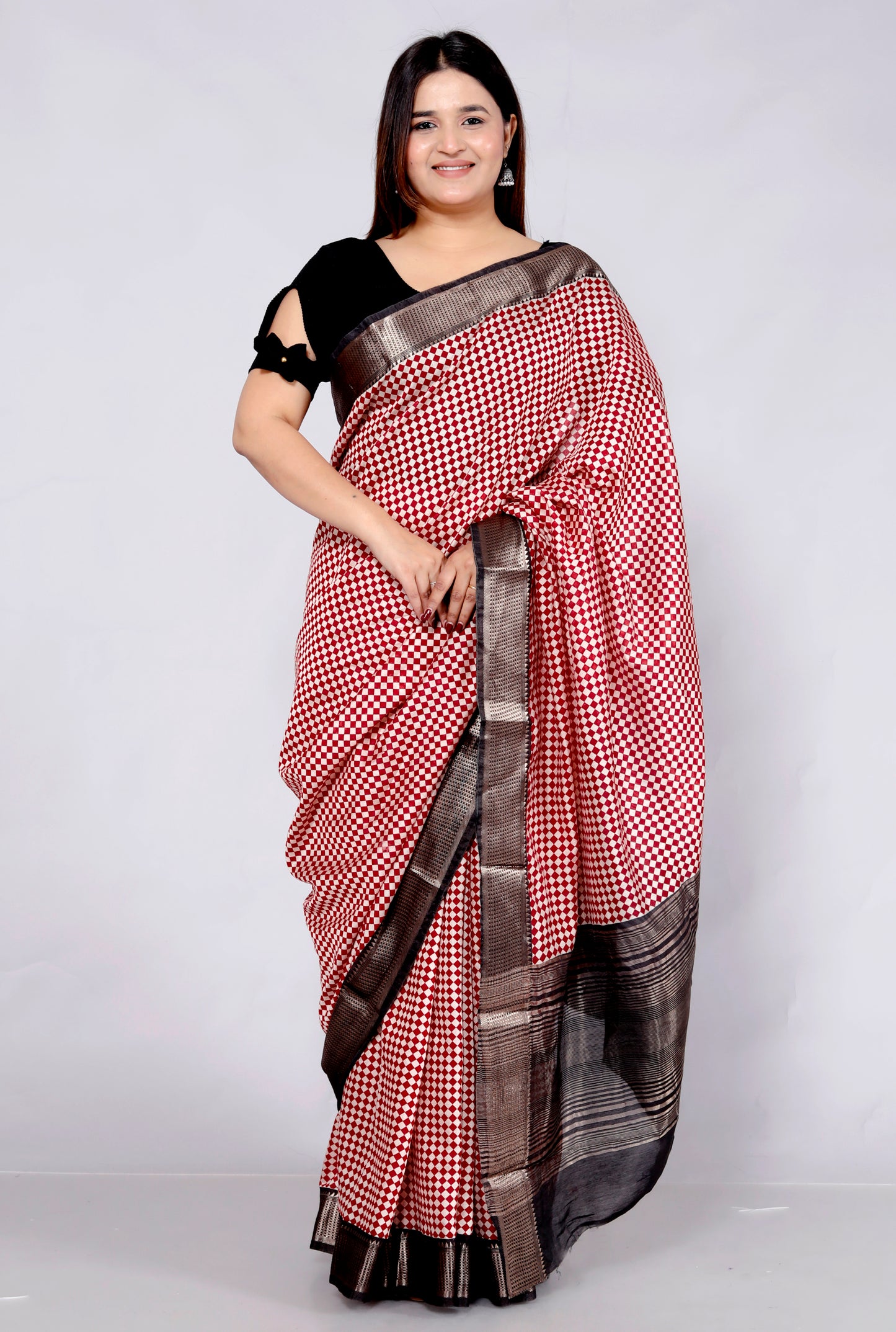 OPADA SILK CHEKERED WEAVING SAREE BY SKFBHOLUBHAI