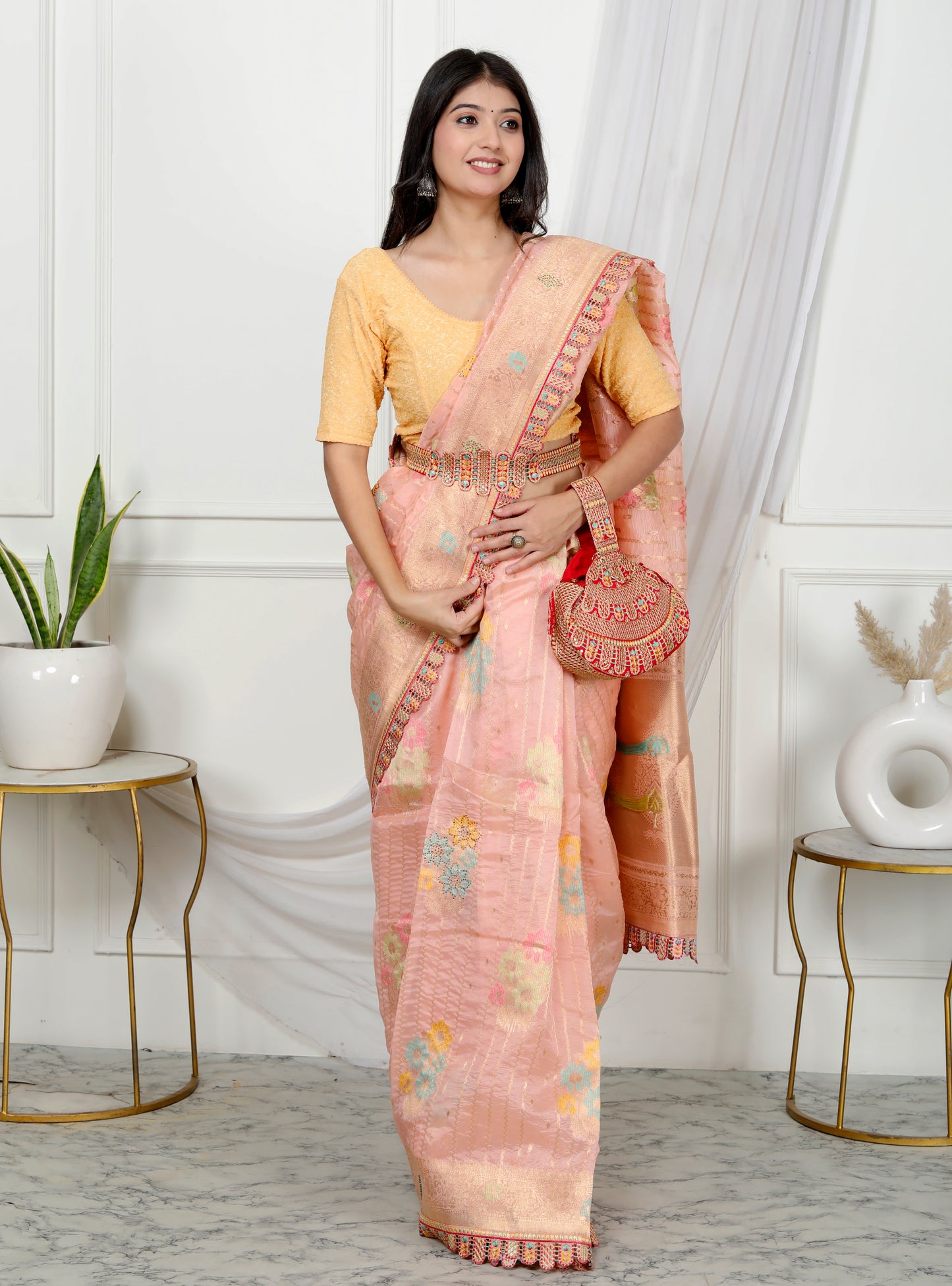 MULTI THREAD SILK WEAVING SAREE