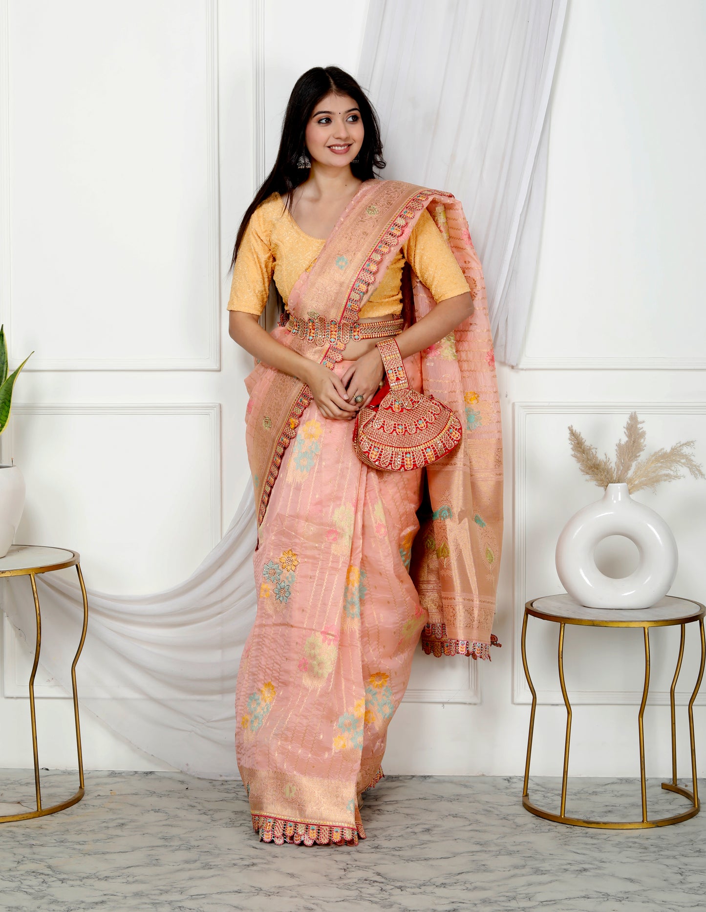 MULTI THREAD SILK WEAVING SAREE