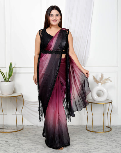 STYLISH SHRUG STICH SAREE