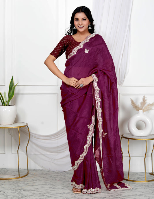 JAIPURI HANDWORK GOTTAPATTI SAREE