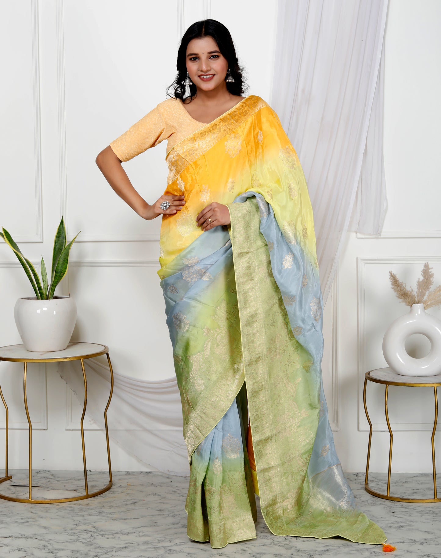 SILK MULTI WEAVING SAREE