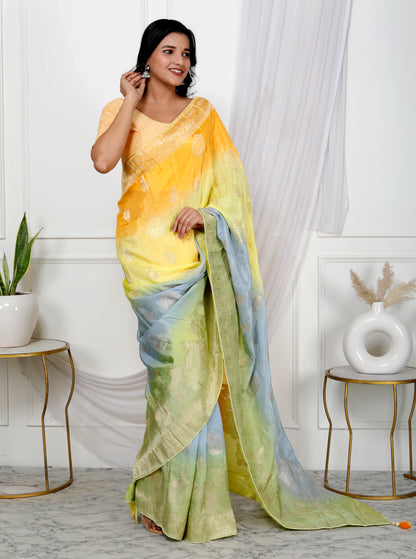 SILK MULTI WEAVING SAREE