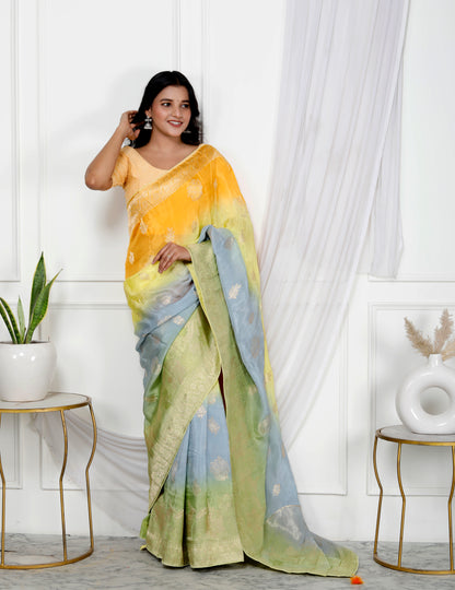 SILK MULTI WEAVING SAREE