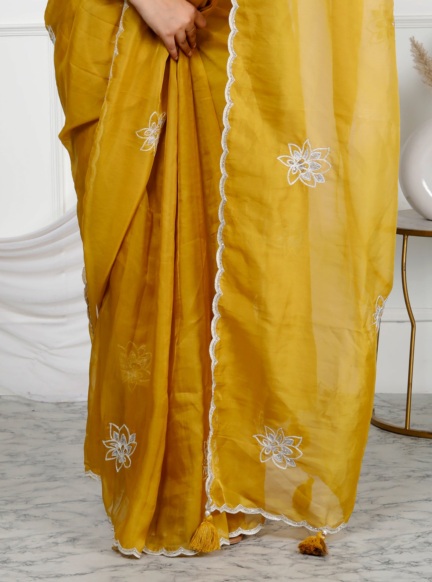PURE ORGANZA EMBROIDERY JACKET STYLE SAREE