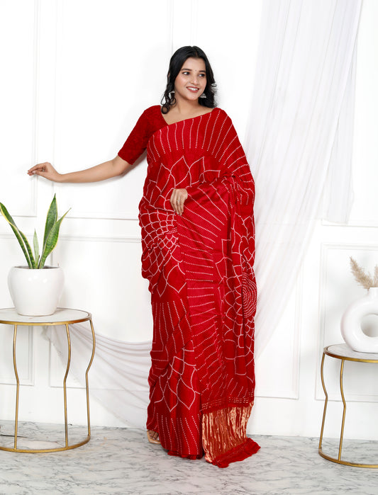 JAIPURI GAJI SILK BHANDEJ SAREE